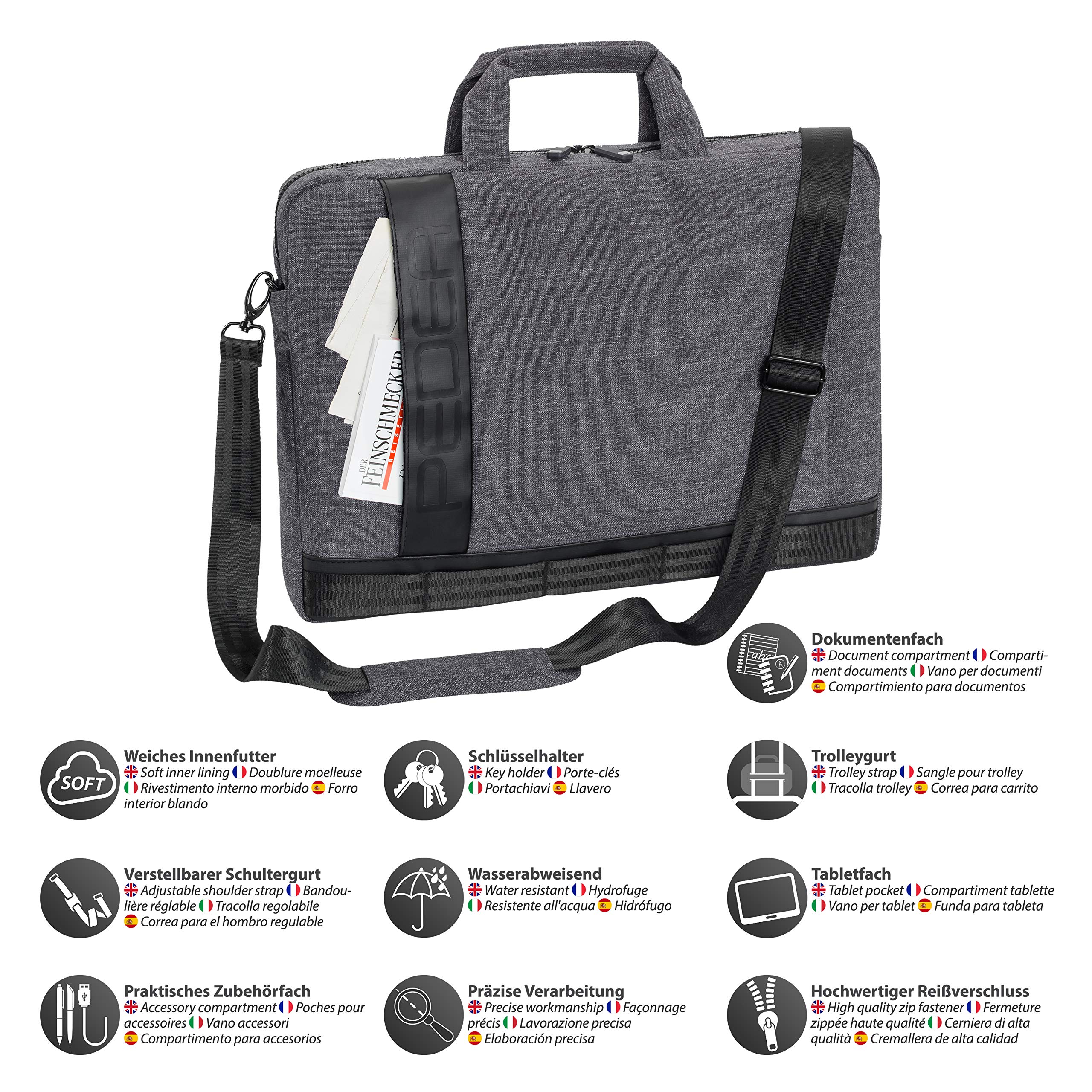 Pedea Fancy sacoche ordinateur 15,6 pouces gris
