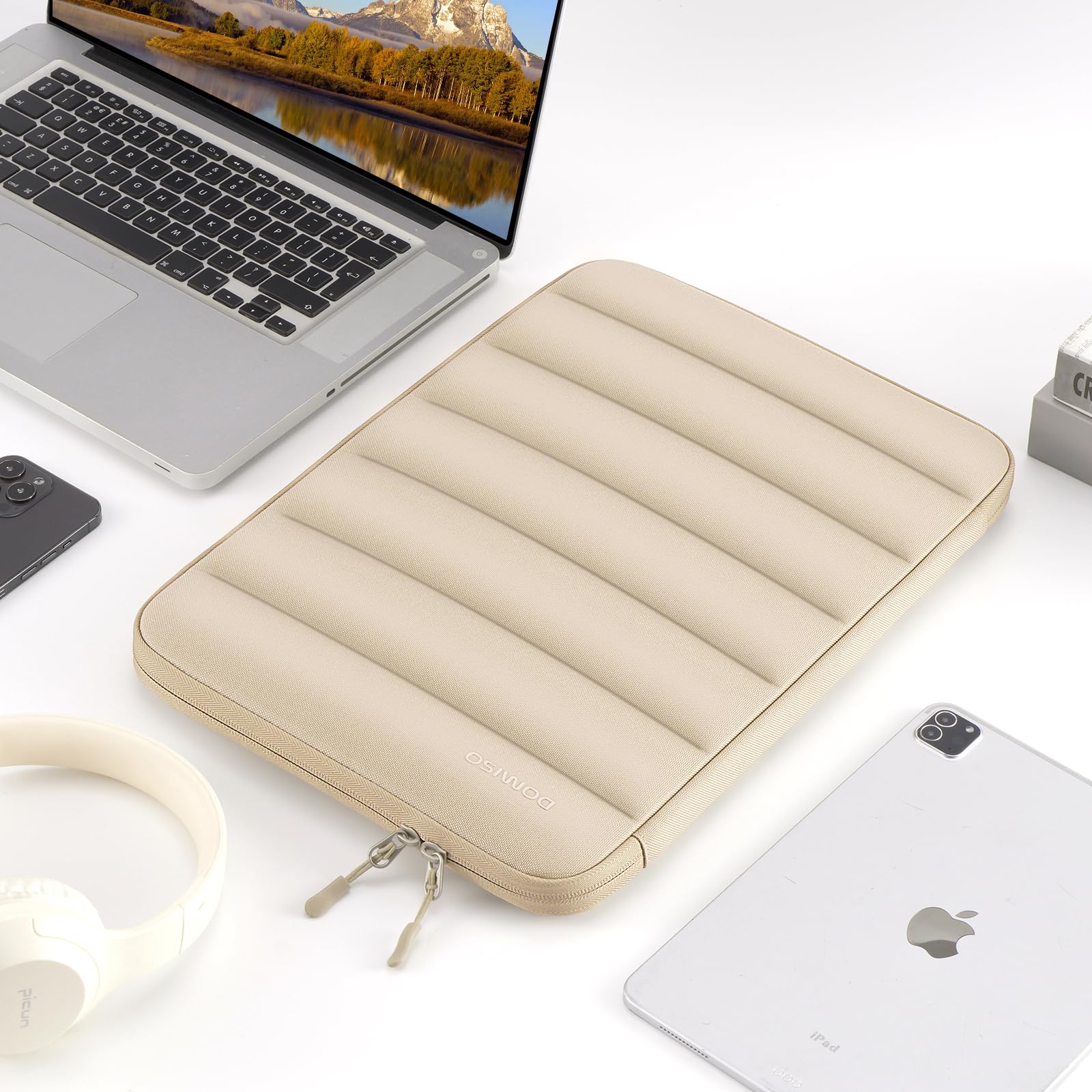 DOMISO 15,6 pouces housse PC portable beige jaune étanche