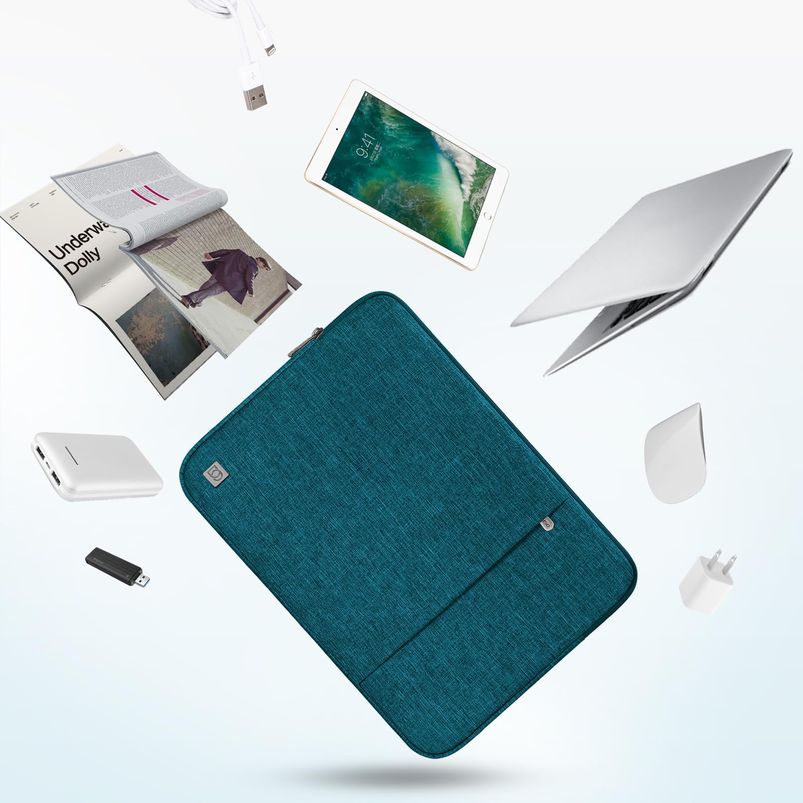 Domiso housse ordinateur 17,3 pouces teal imperméable