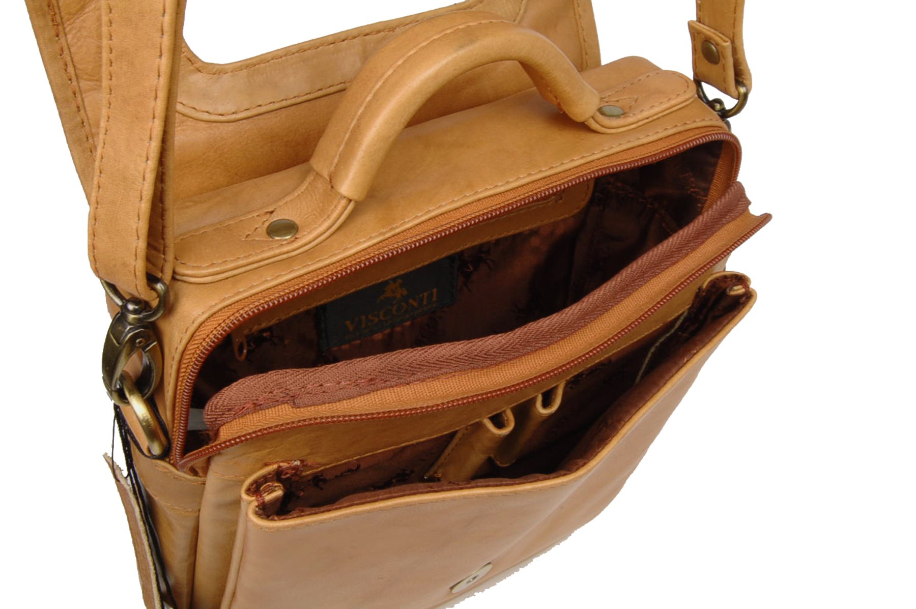 Visconti 1603 Grace sac bandoulière cuir sable Medium