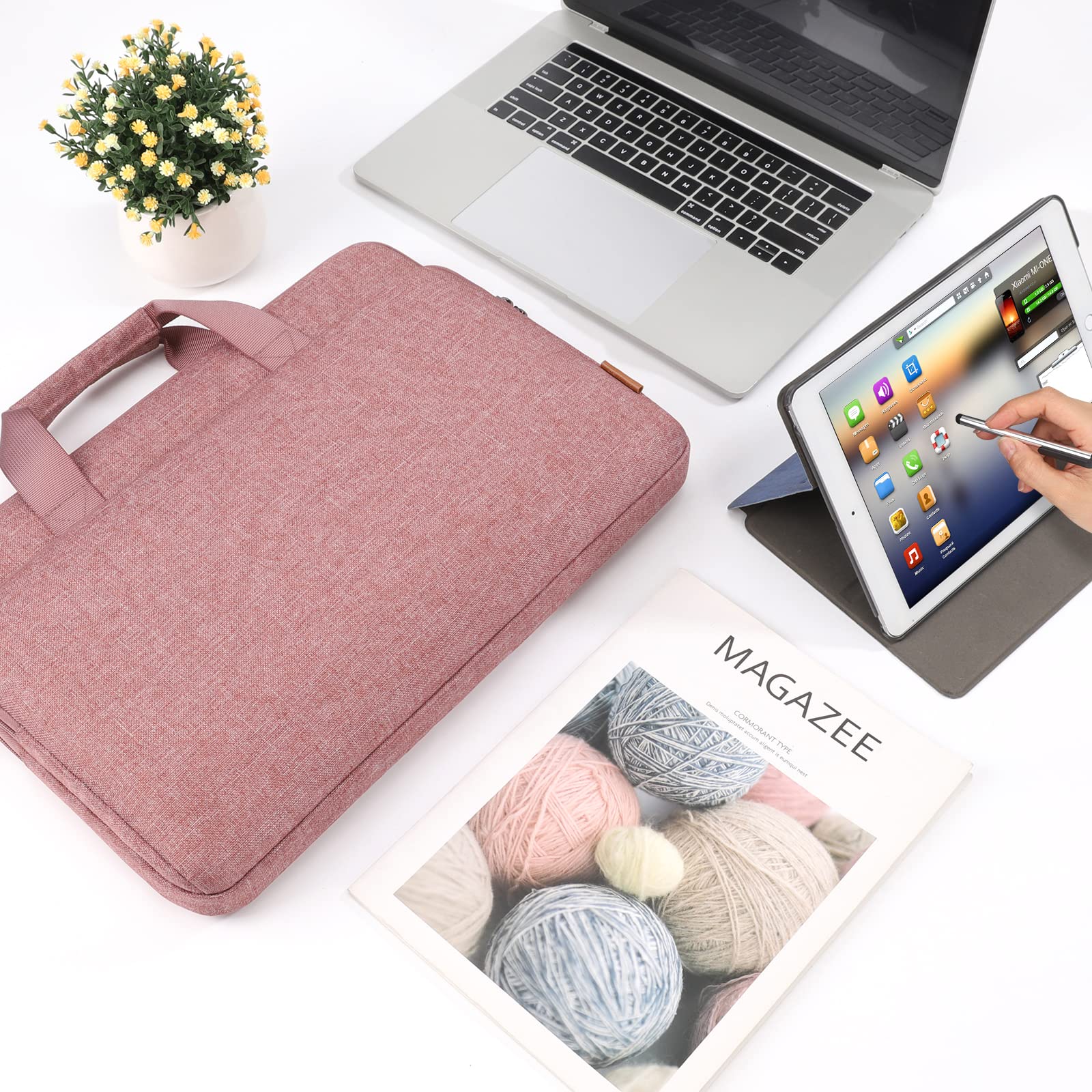 DOMISO Housse ordinateur portable 17,3 pouces rouge imperméable