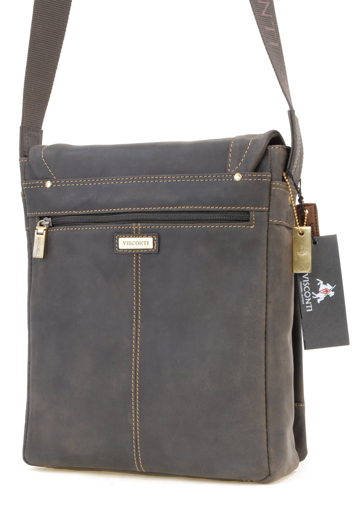 Visconti 16081 Tommy sac besace cuir marron foncé