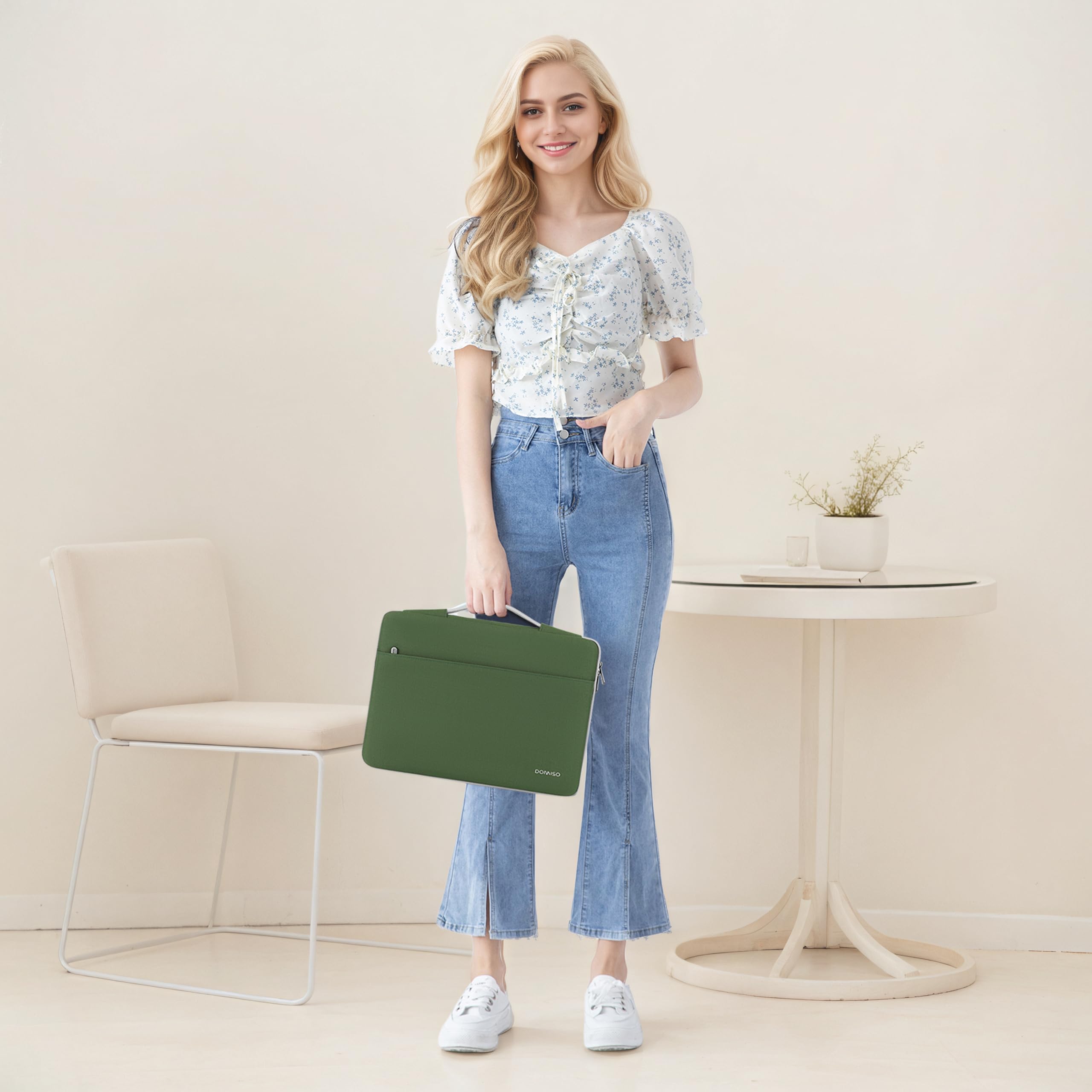 DOMISO 15,6" housse ordinateur vert avocat 5 couches