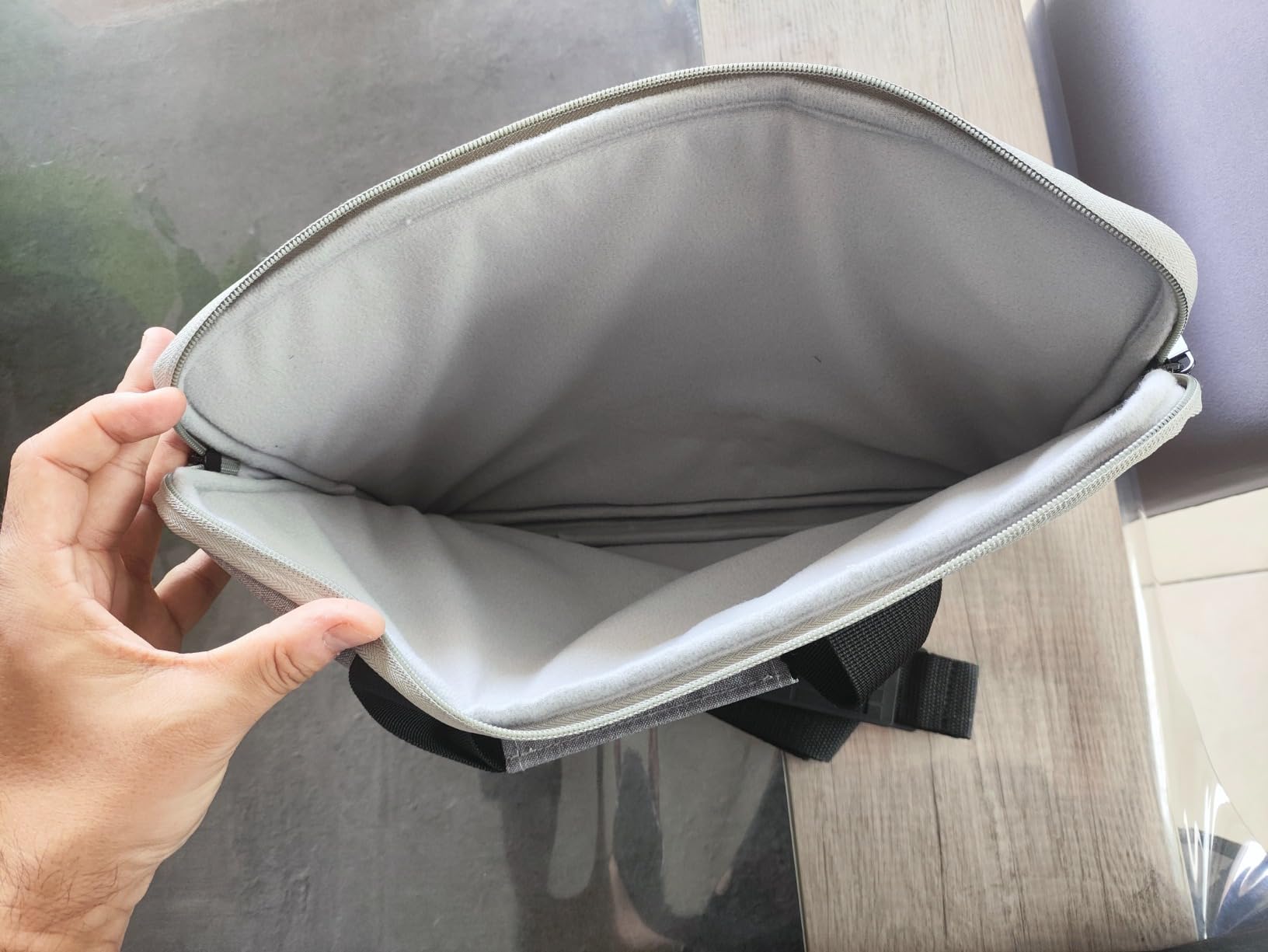 Jooeer pochette ordinateur 13/14/15" grise bandoulière imperméable