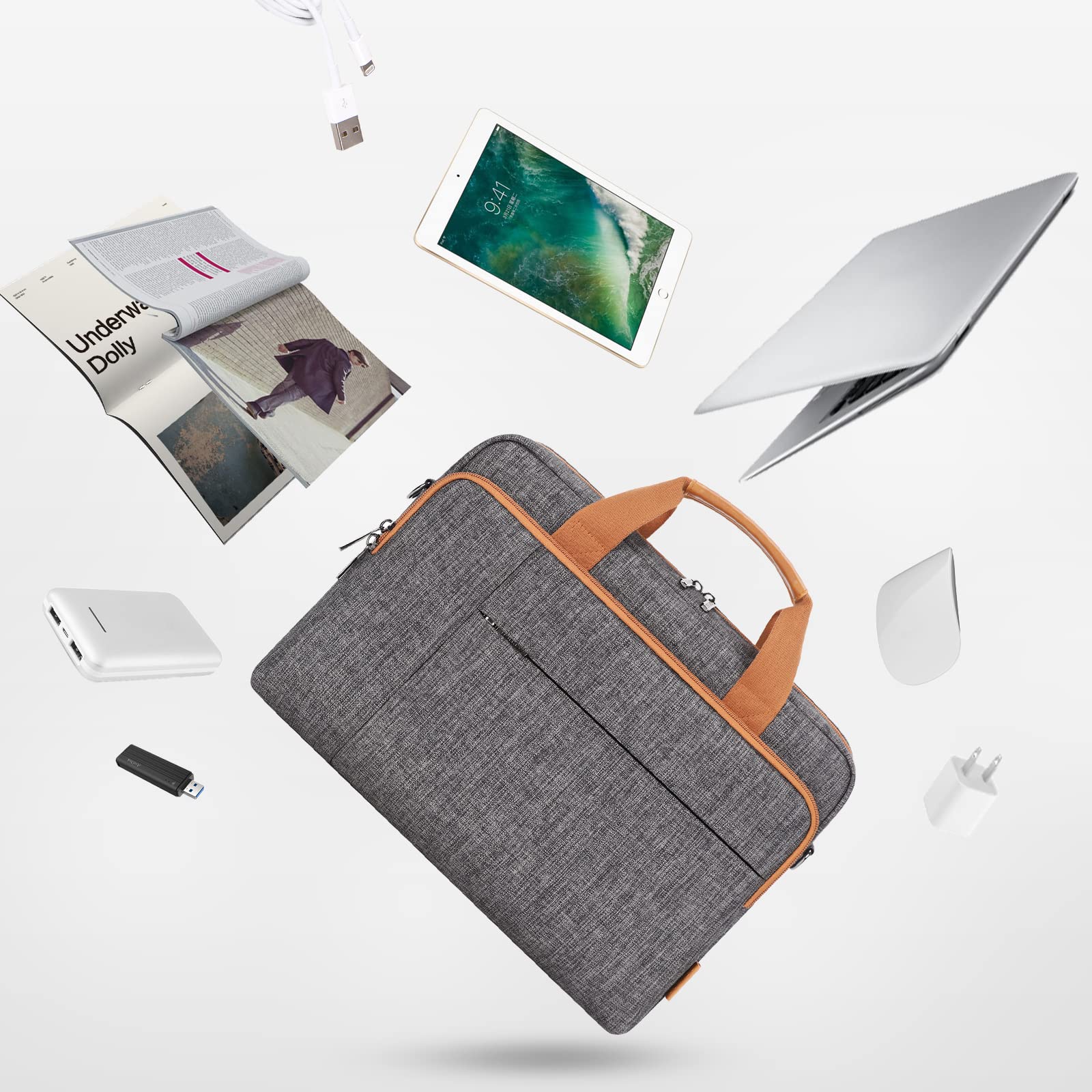 Domiso 15,6" sacoche 15" gris foncé imperméable