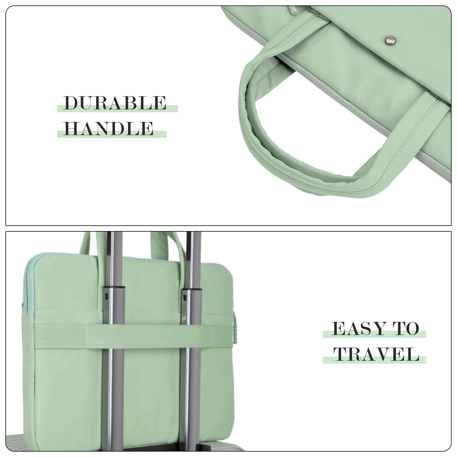 Jooeer housse 13" MacBook pochette verte à poignée