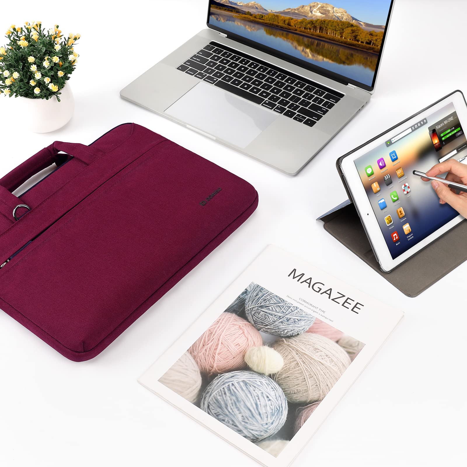 Domiso housse ordinateur 17 pouces fuchsia USB