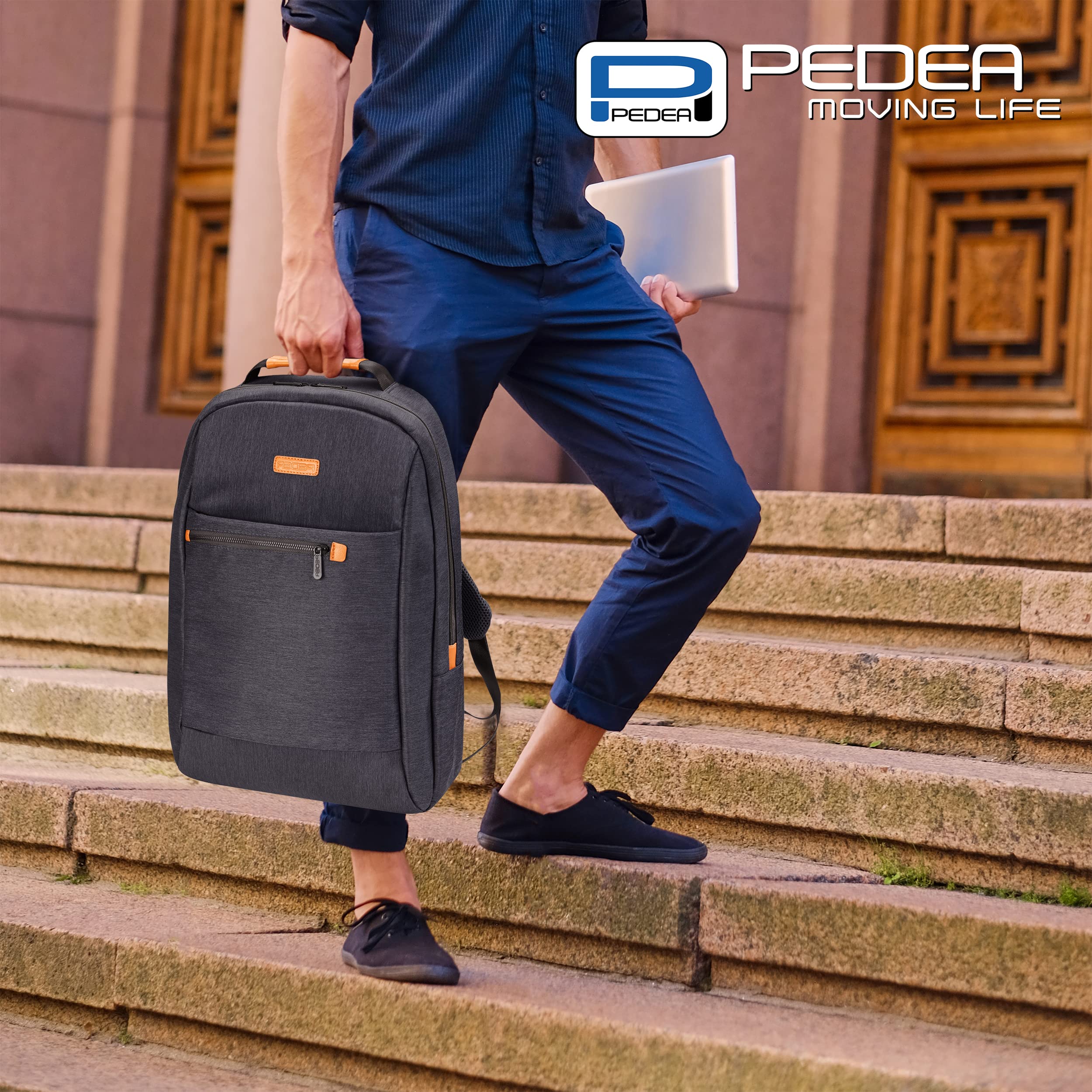 Pedea Elegance sac à dos ordinateur 17,3 pouces gris imperméable