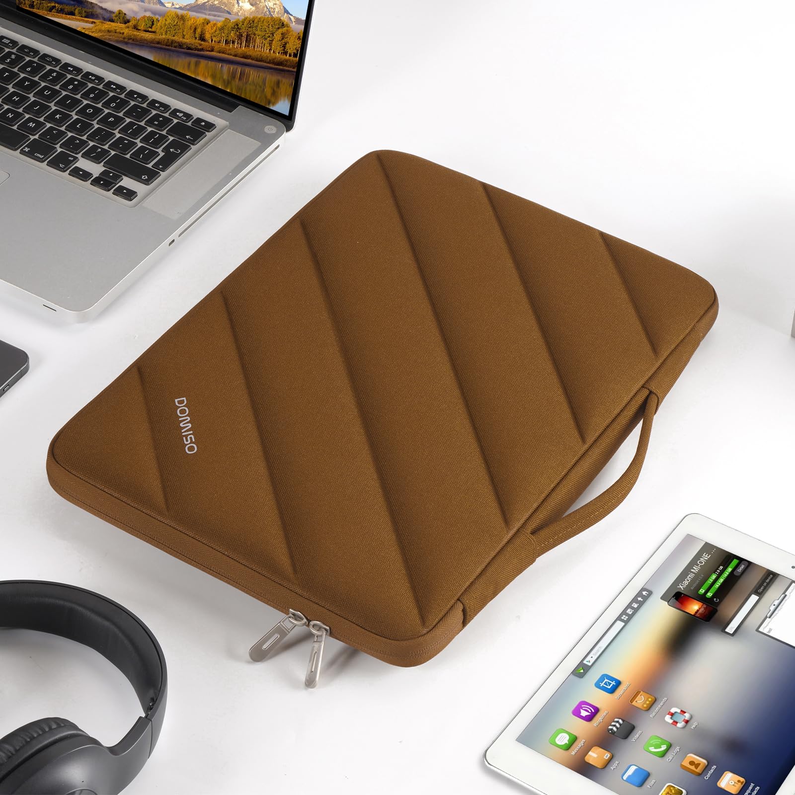 DOMISO 17,3 pouces housse PC portable caramel déperlante