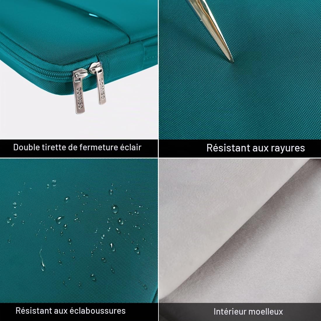 Domiso housse ordinateur portable 17,3 pouces turquoise