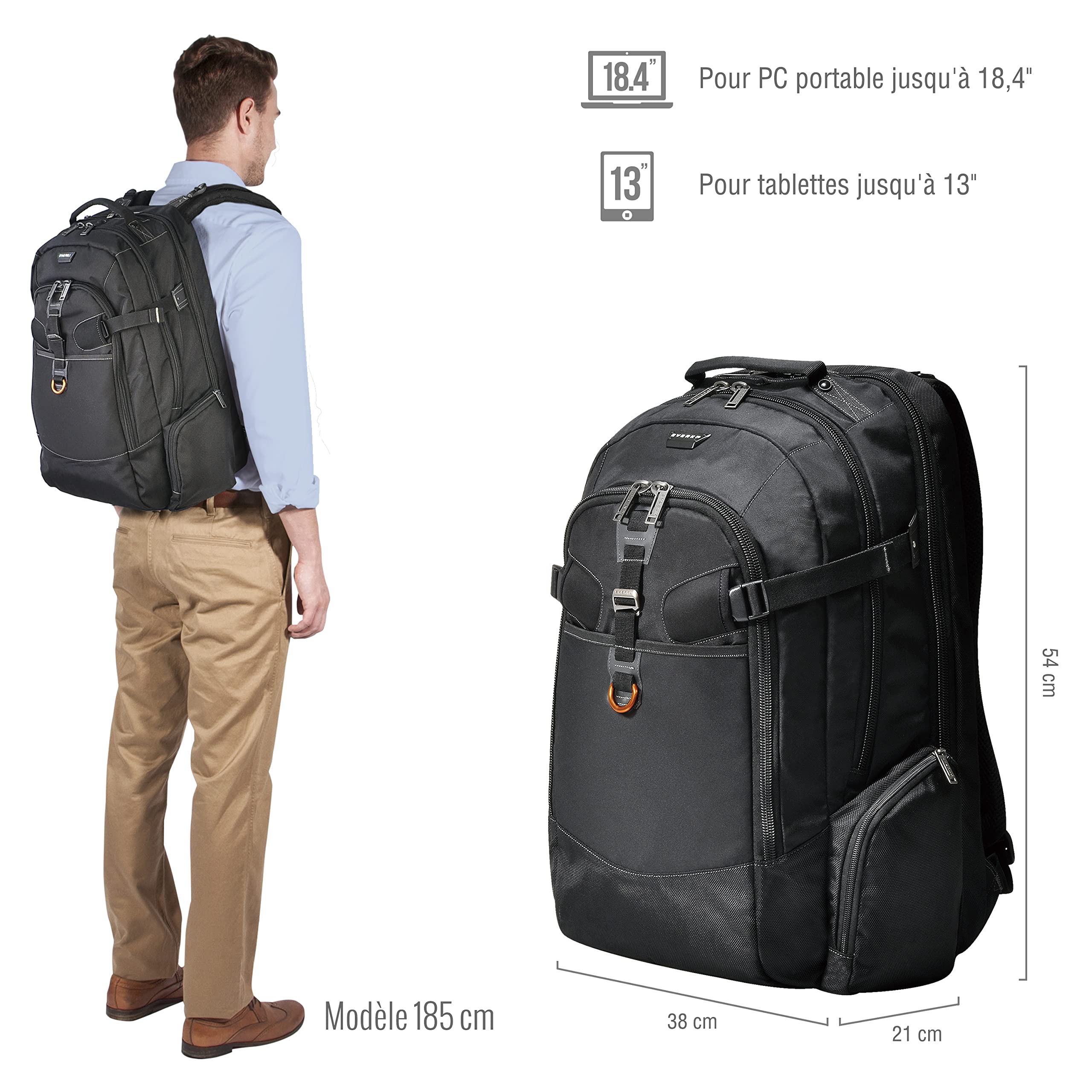 Everki Business 120 sac à dos 18,4 pouces 40L noir