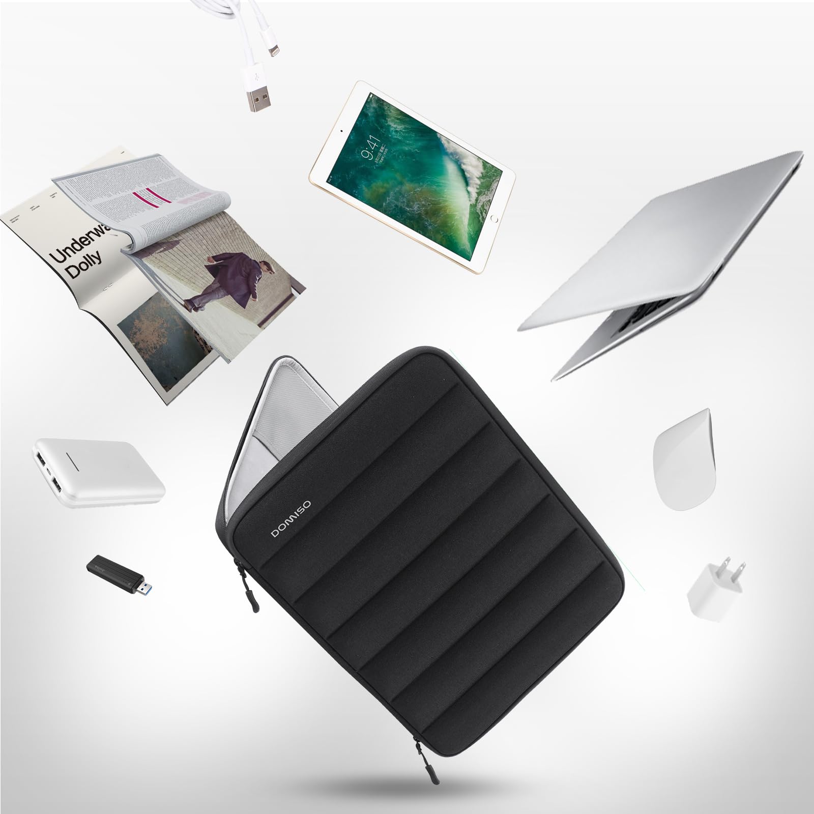 DOMISO 15,6 pouces housse PC portable noir étanche