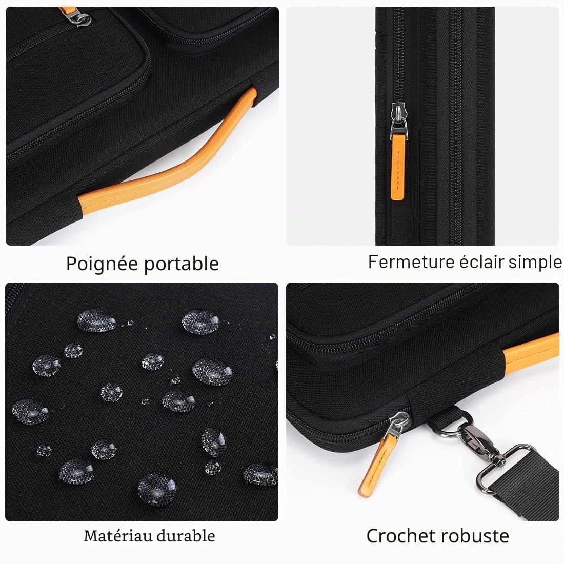 DOMISO 17,3 Pouces Sacoche PC Portable Noir Bandoulière