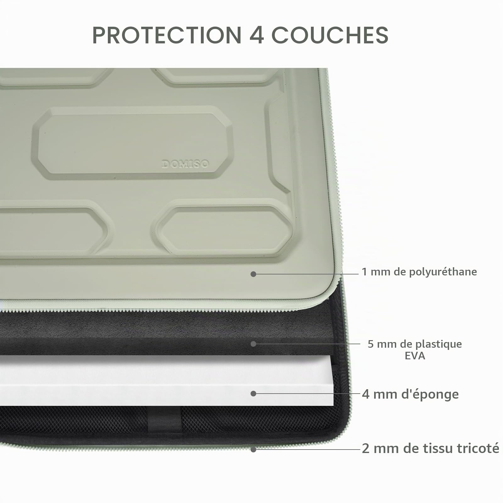 DOMISO Housse ordinateur portable 17 pouces menthe verte antichoc