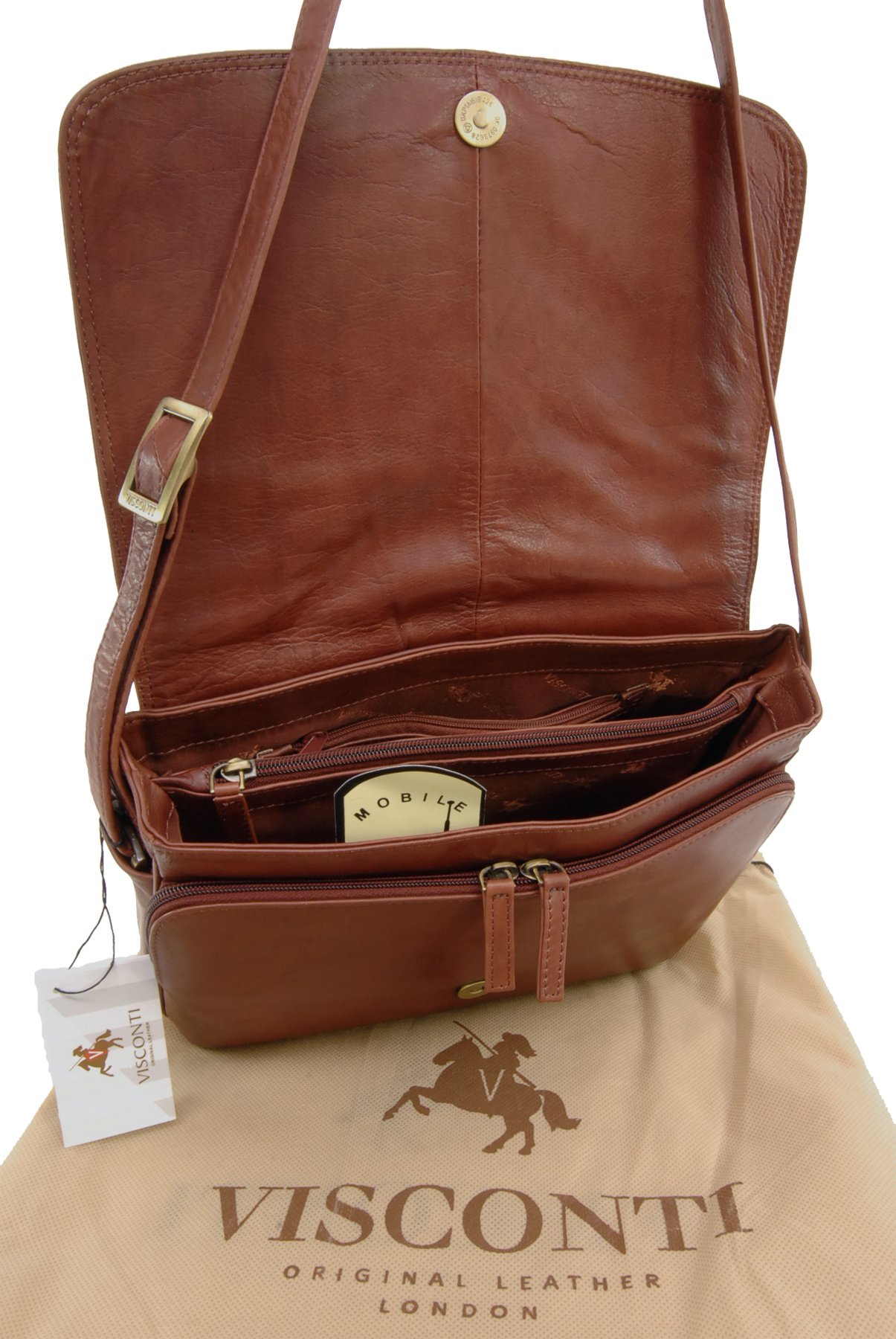 Visconti 03190 Claudia sac bandoulière femme cuir marron