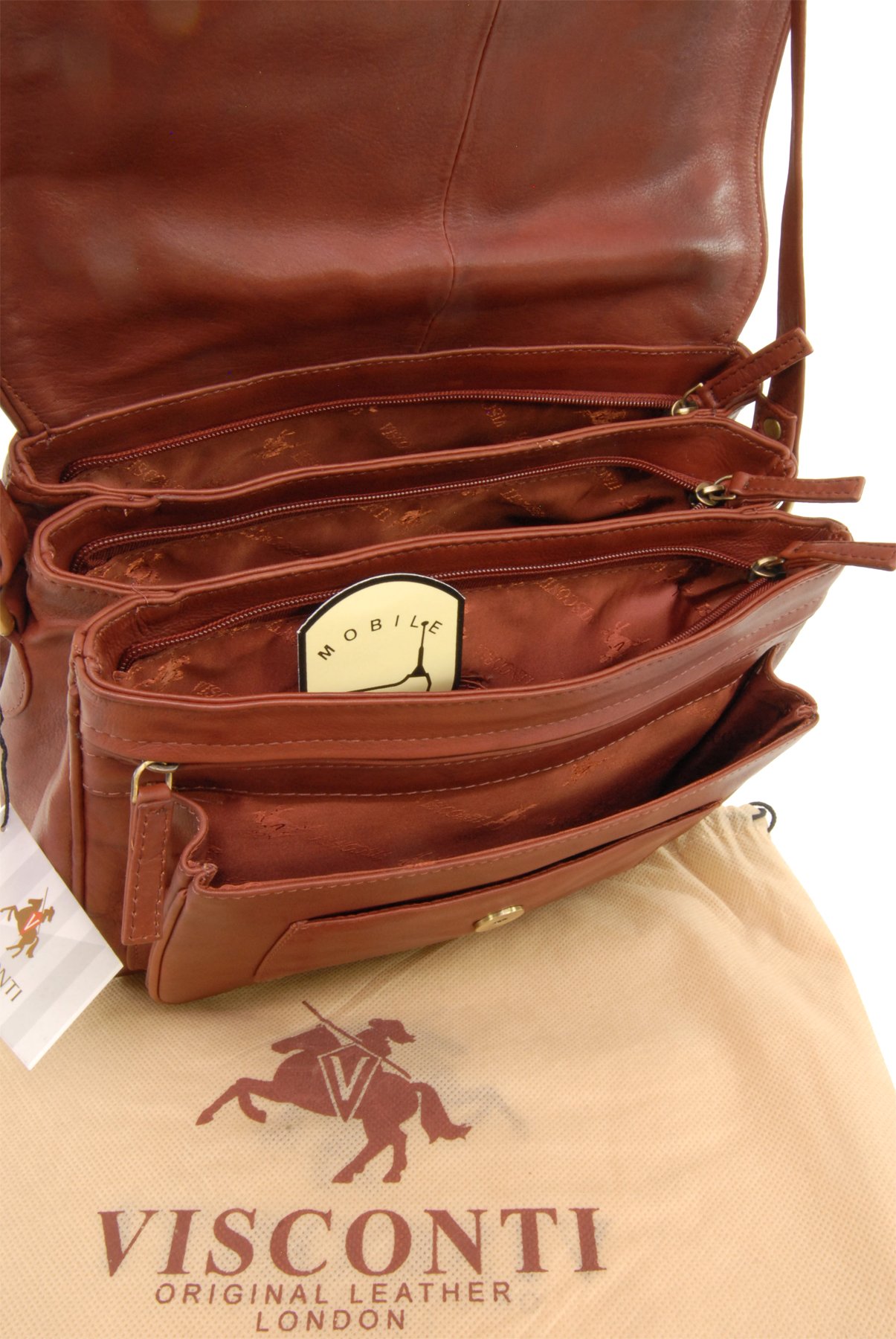 Visconti Atlantic 2195 sac bandoulière cuir marron femme