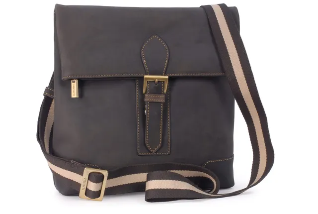 Visconti 16058 George Sacoche Cuir Foncé Mince Bandoulière