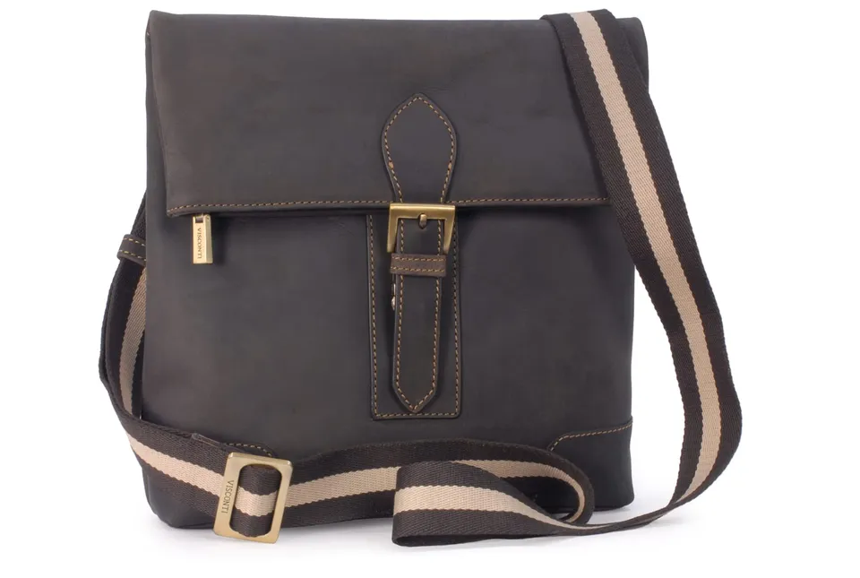 Visconti 16058 George Sacoche Cuir Foncé Mince Bandoulière