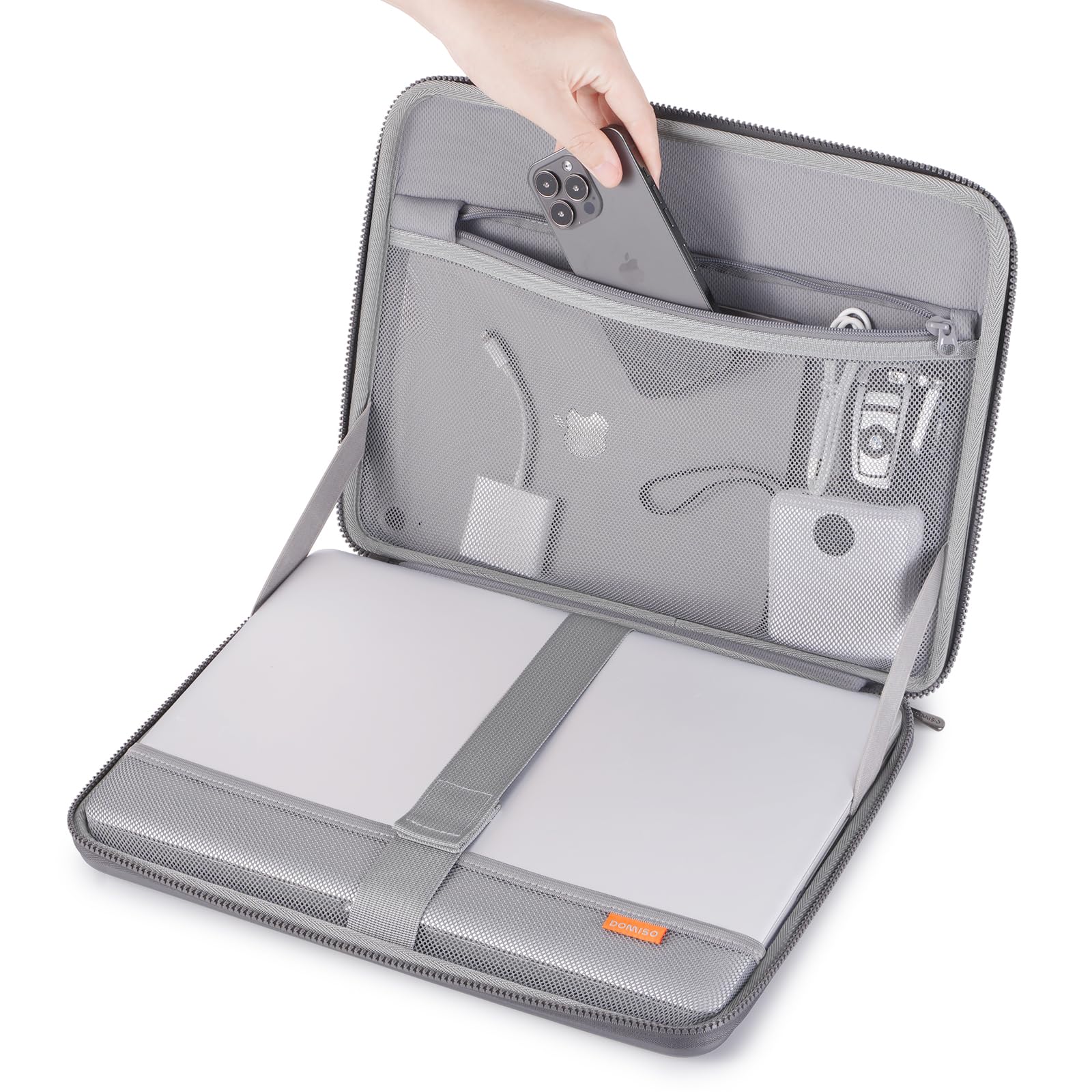 DOMISO Housse ordinateur portable 14 pouces gris foncé antichoc