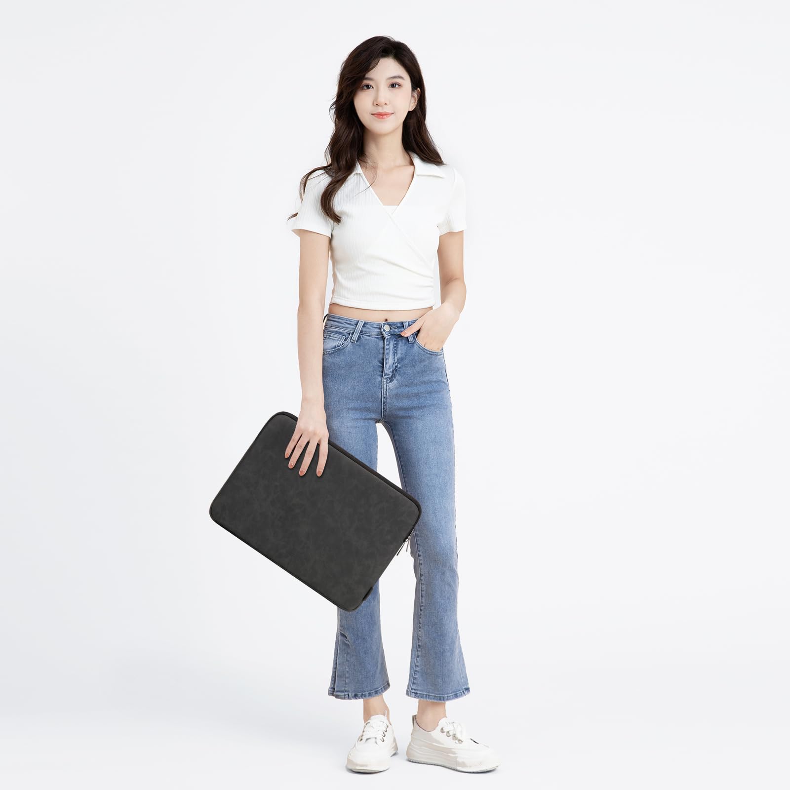Domiso 14" housse 14" noir pochette accessoires