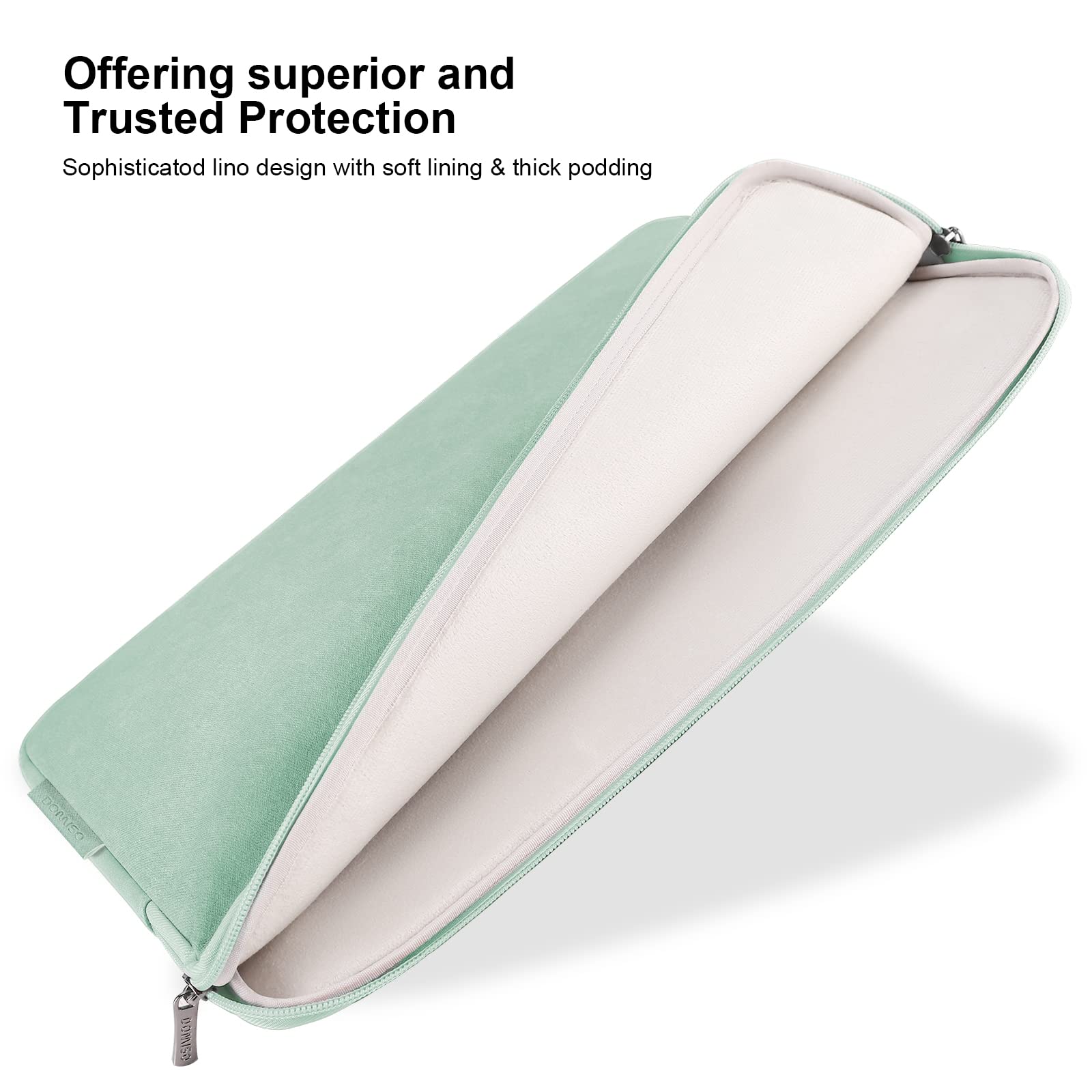 DOMISO Housse ordinateur portable 14 pouces vert clair imperméable