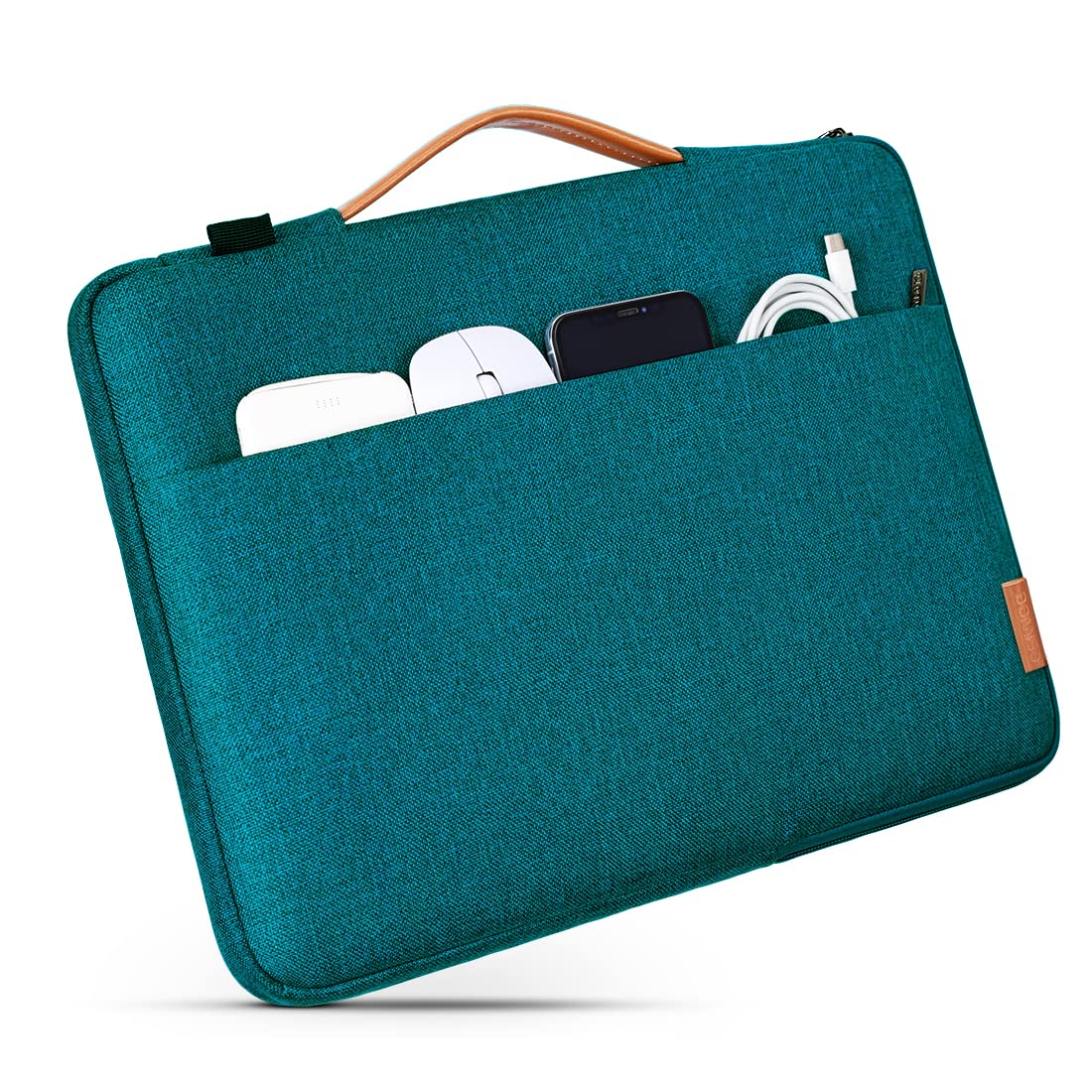 DOMISO 14 pouces housse ordinateur turquoise + mini pochette