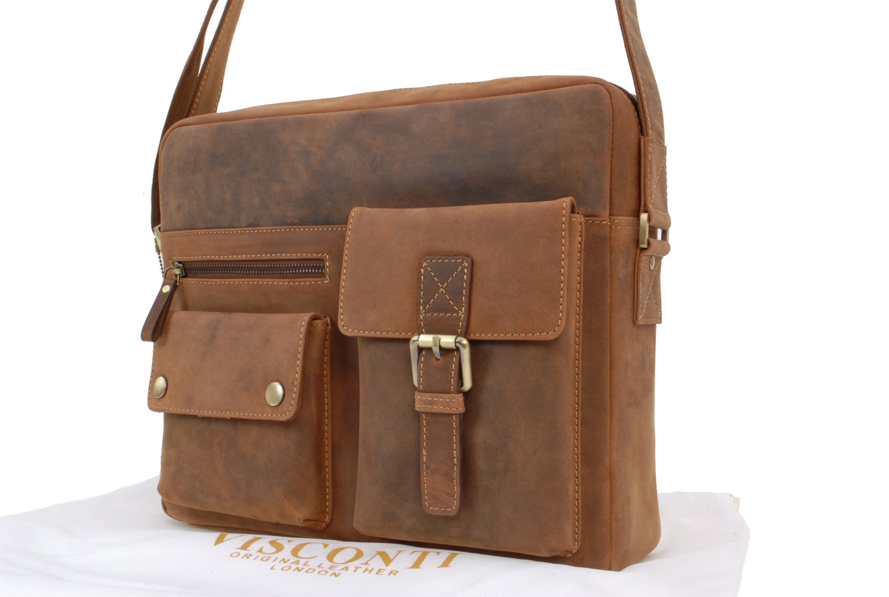 Visconti Scott 16077 sac besace homme cuir tanné A4