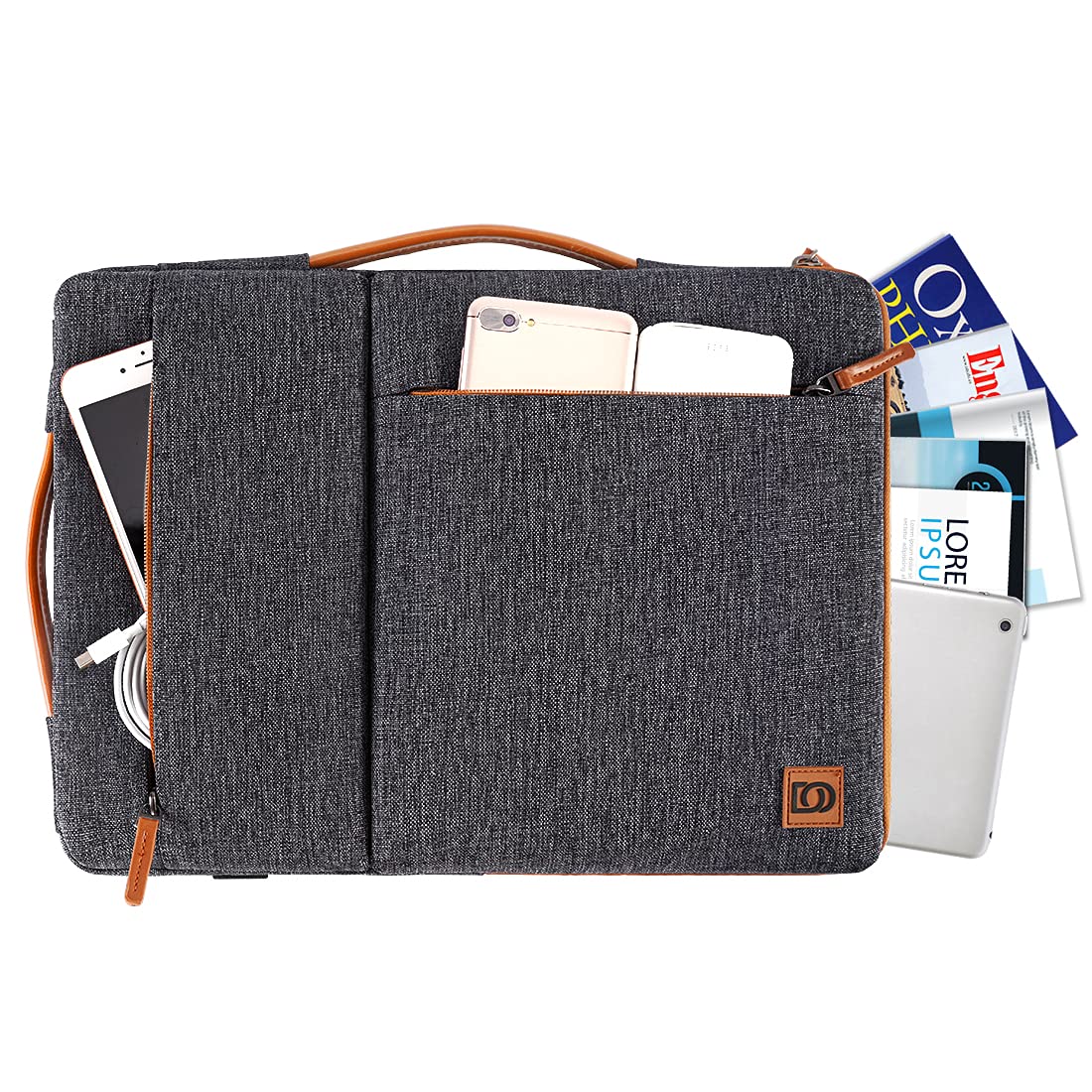 DOMISO Housse Ordinateur 17,3 Pouces Gris Foncé Imperméable