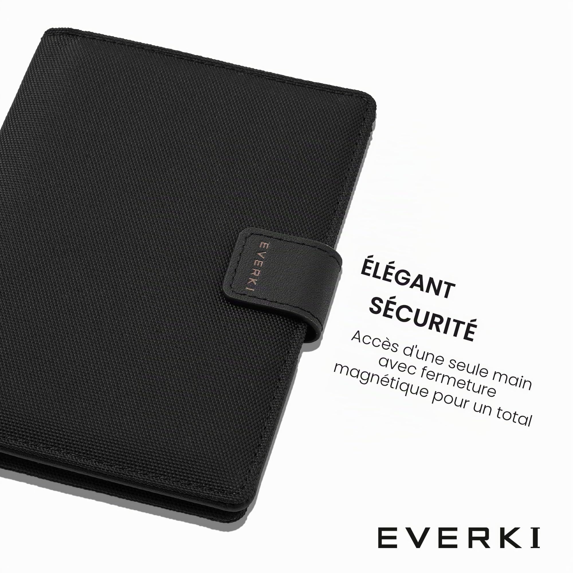 Everki étui passeport RFID noir porte-cartes fin
