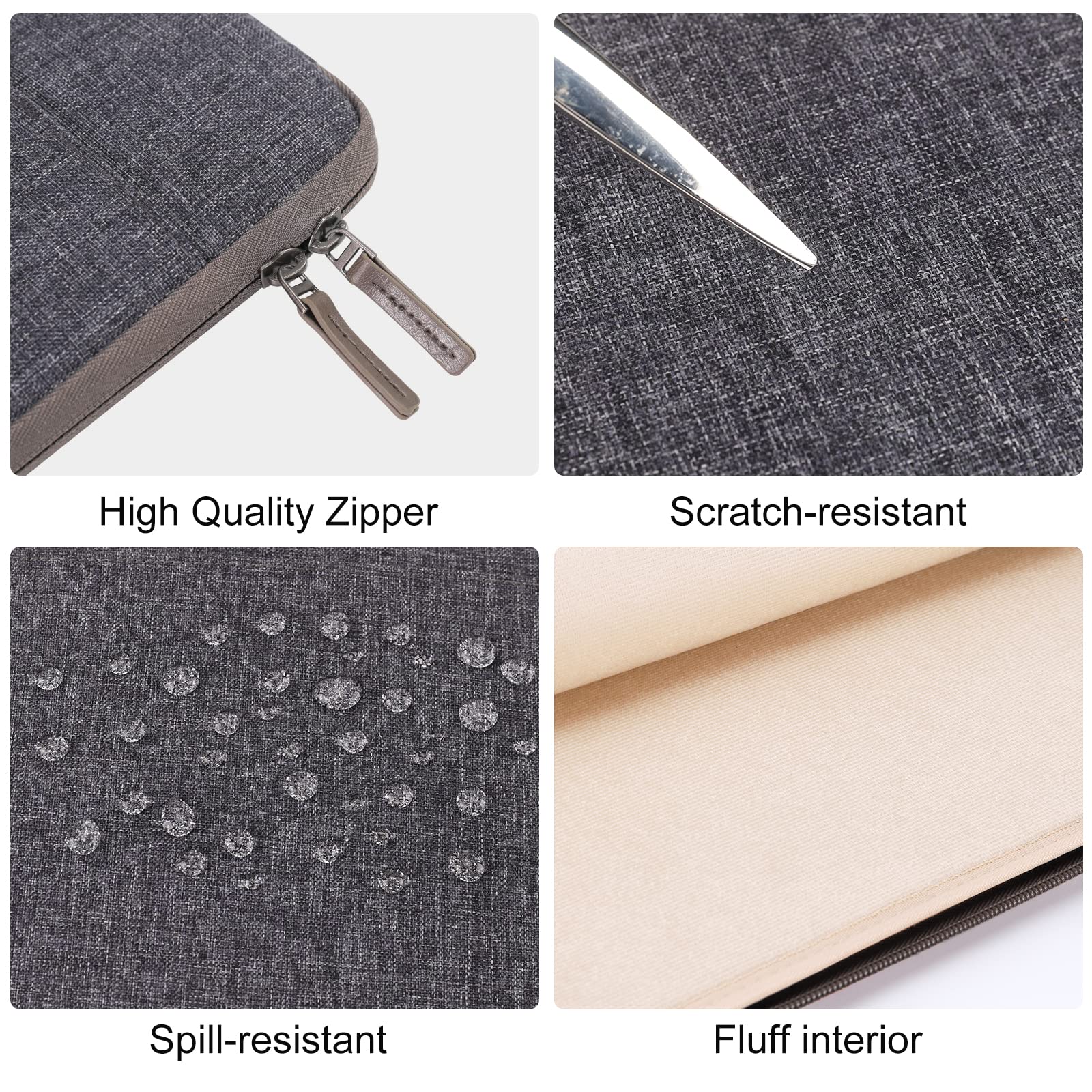 Domiso housse PC 15-15,6 pouces gris foncé imperméable