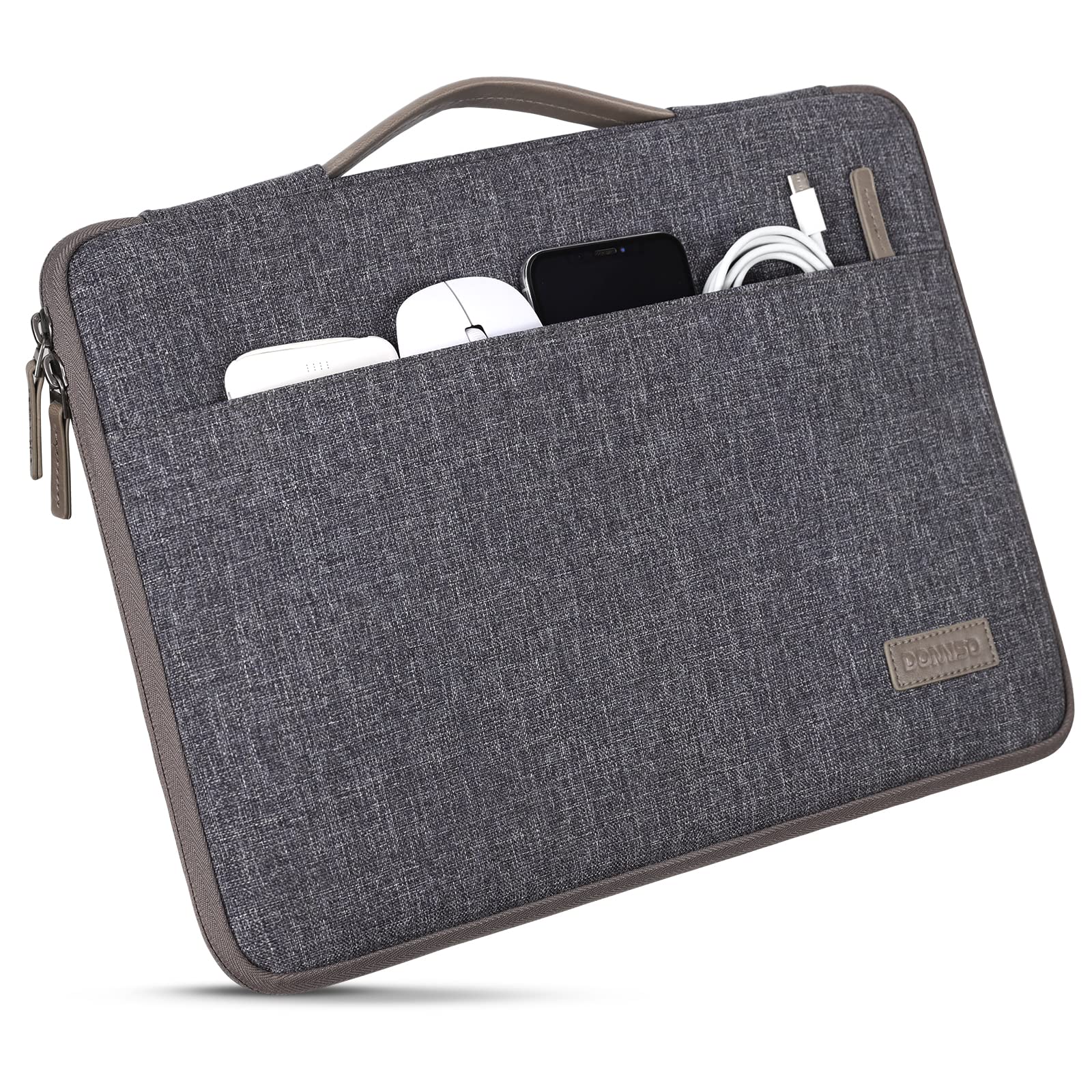 Domiso housse PC 15-15,6 pouces gris foncé imperméable