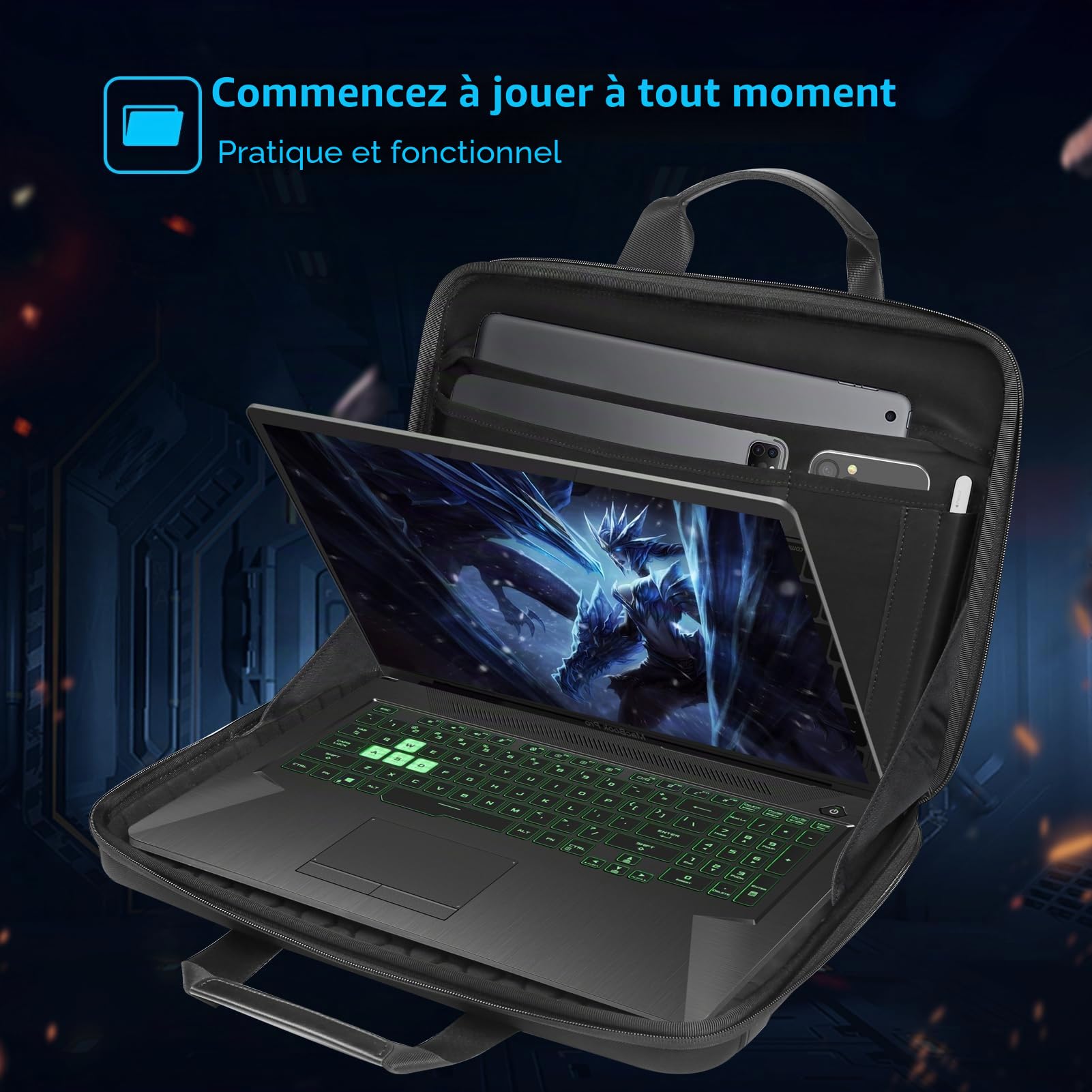 Smatree A800XL mallette rigide 18" Alienware Acer noir