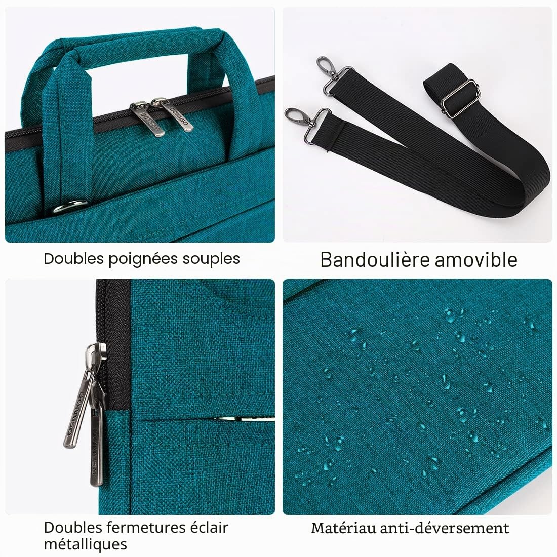 DOMISO housse ordinateur portable 17-17,3 pouces turquoise imperméable