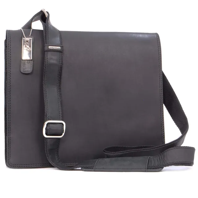 Visconti 16025 Harvard besace cuir noir multi-poches