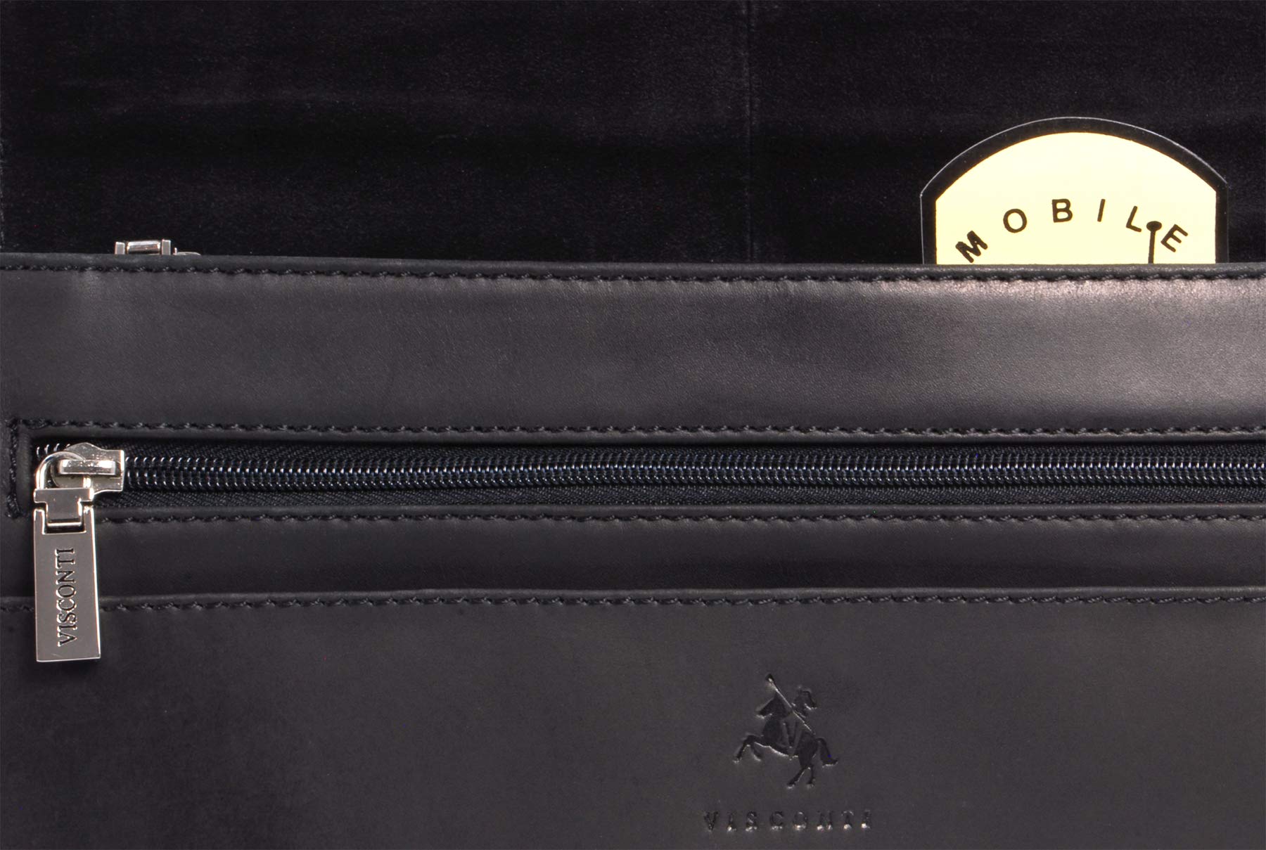 Visconti 16025 Harvard besace cuir noir multi-poches