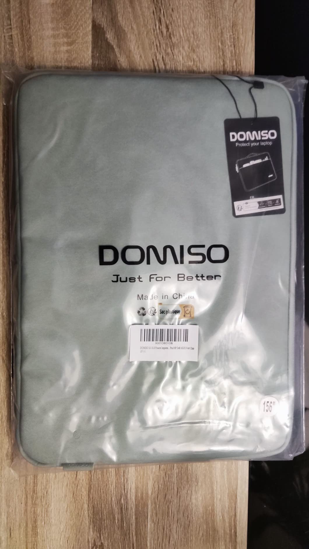 DOMISO Housse ordinateur portable 14 pouces vert clair imperméable