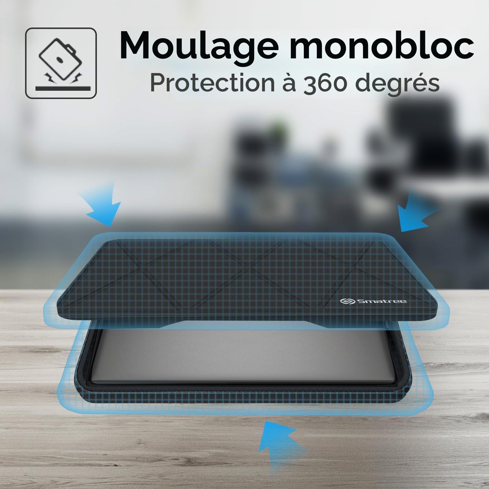 Smatree X8283 housse PC portable 16 pouces rigide noire