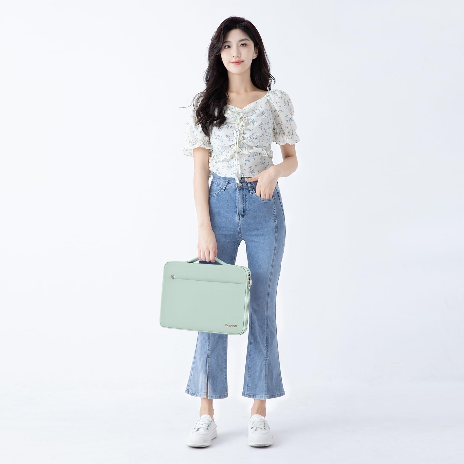 DOMISO 17 Pouces Housse Ordinateur Portable 17,3" Verte Imperméable
