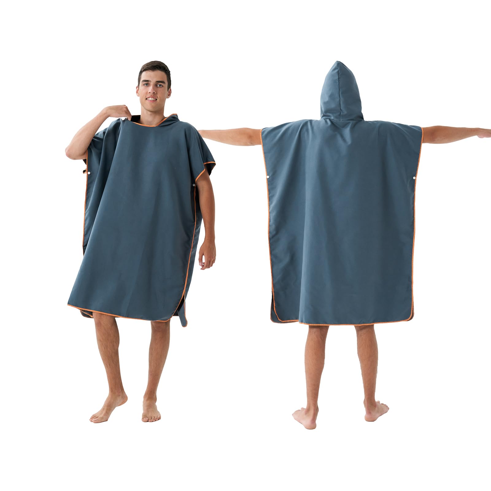 jooeer poncho surf microfibre adulte bleu capuche 110 cm
