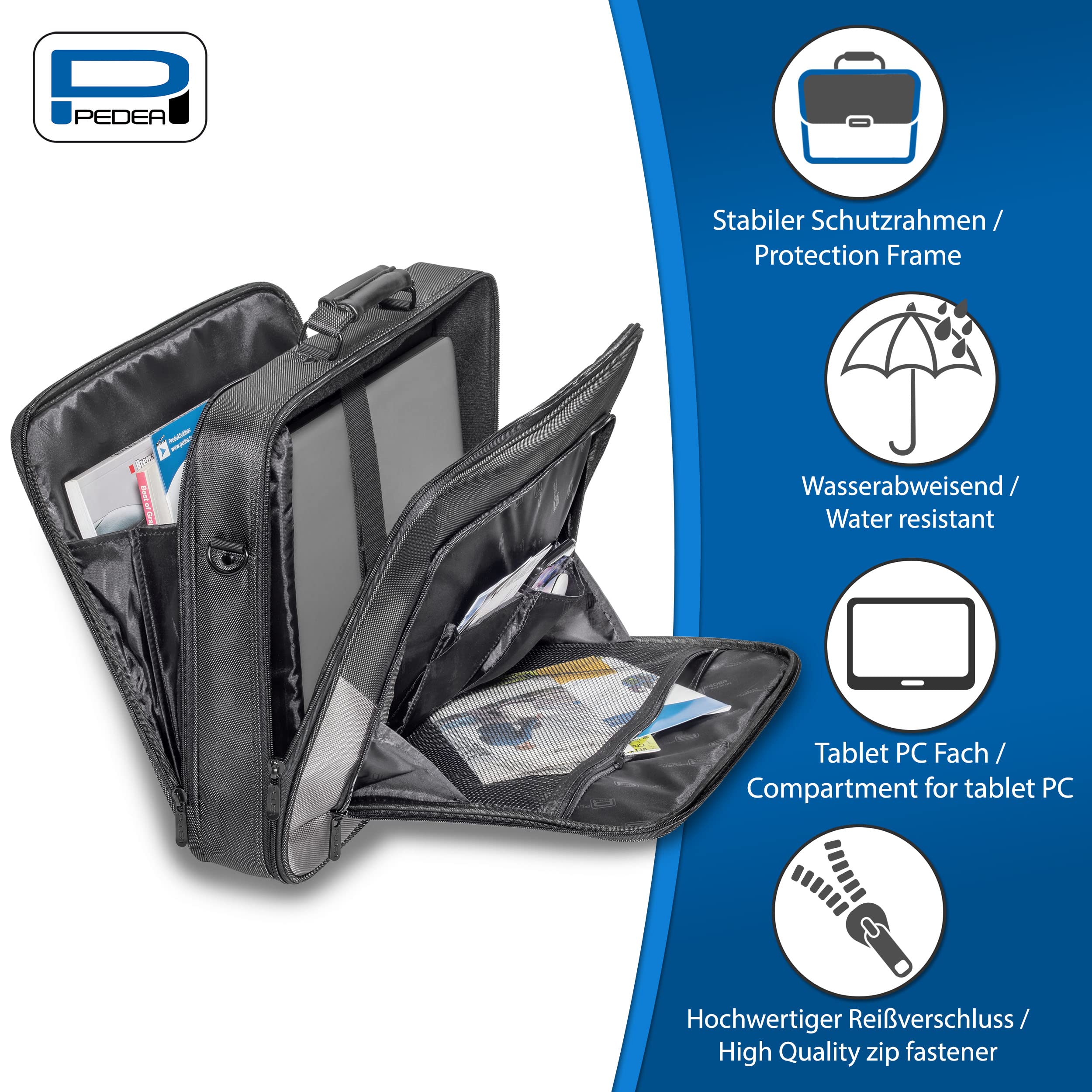 Pedea Premium sacoche ordinateur portable Gris bandoulière