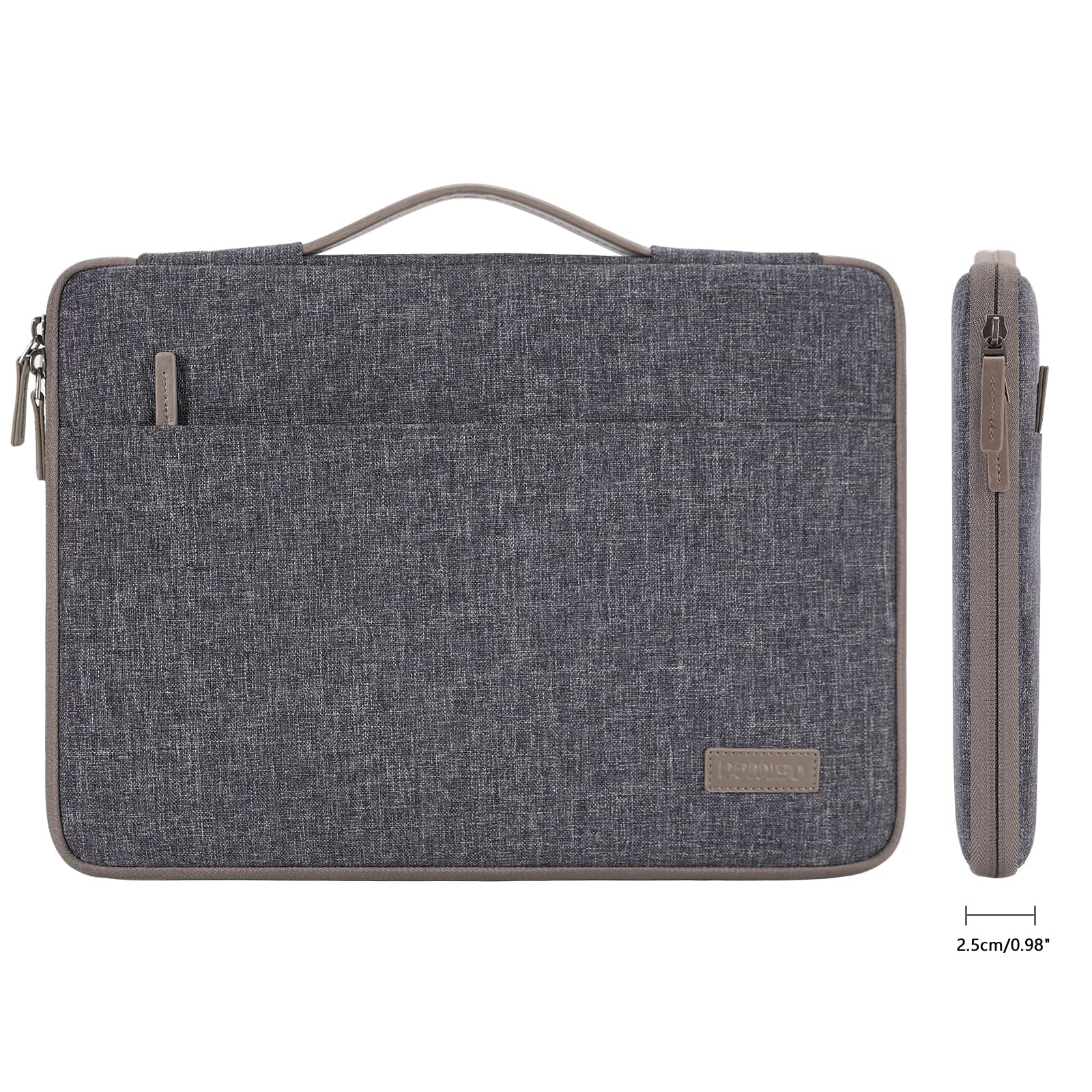 Domiso housse PC 15-15,6 pouces gris foncé imperméable