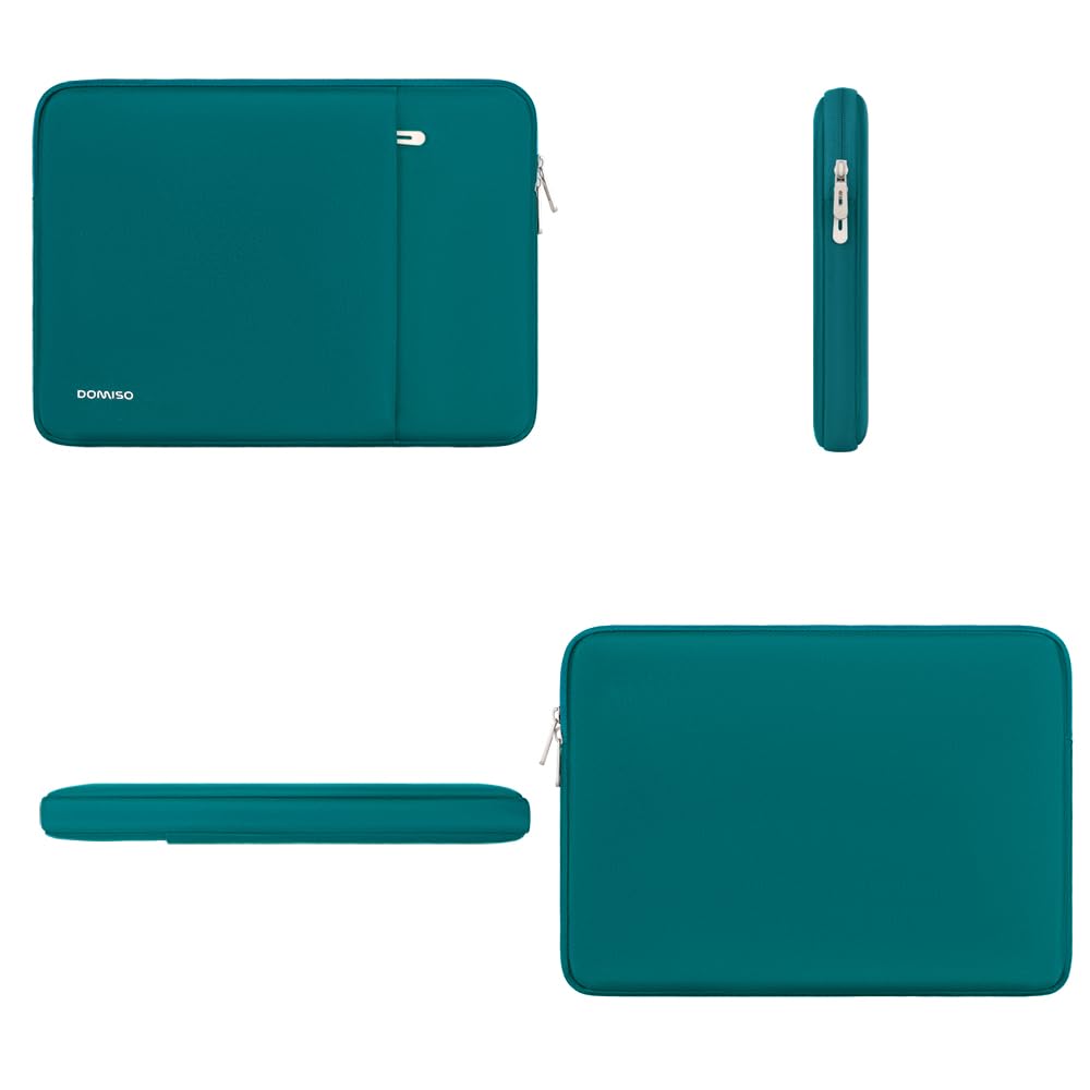 DOMISO 17,3 Pouces Sacoche Ordinateur Turquoise Poches