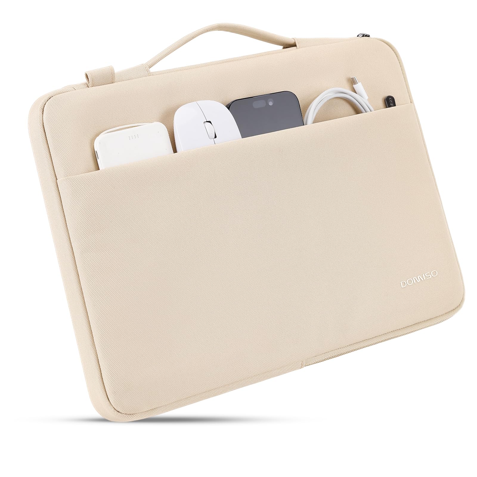 DOMISO 14 Pouces Housse Ordinateur Portable Beige Imperméable