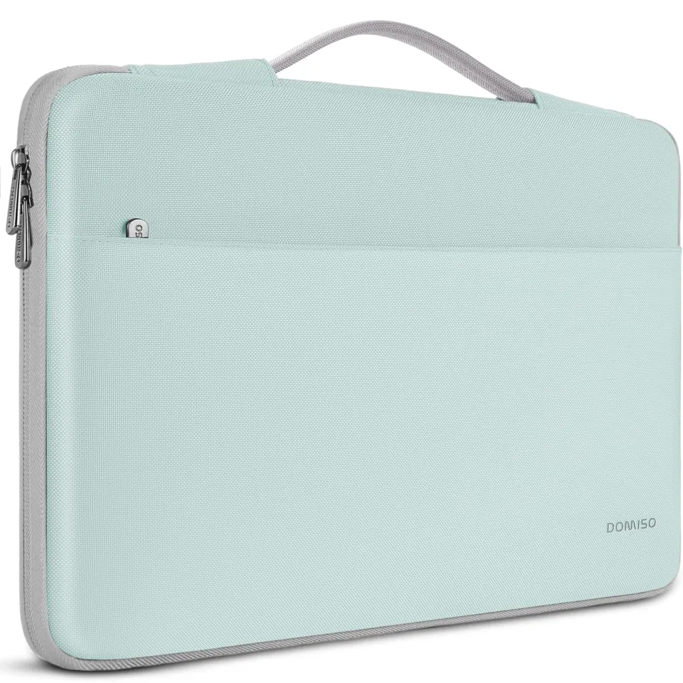 DOMISO 15,6 Pouces Housse Ordinateur Portable Menthe Verte Poches