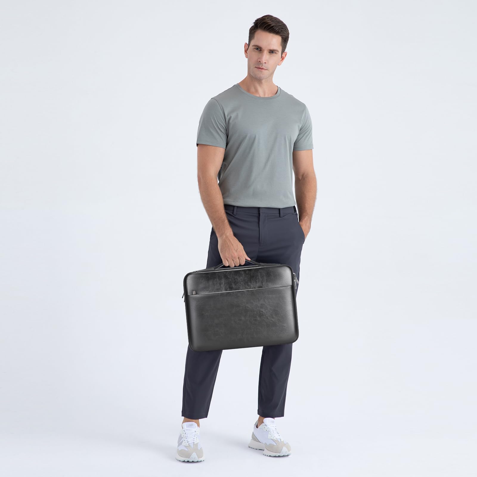 Domiso 17,3 pouces housse ordinateur noir cuir PU antichoc