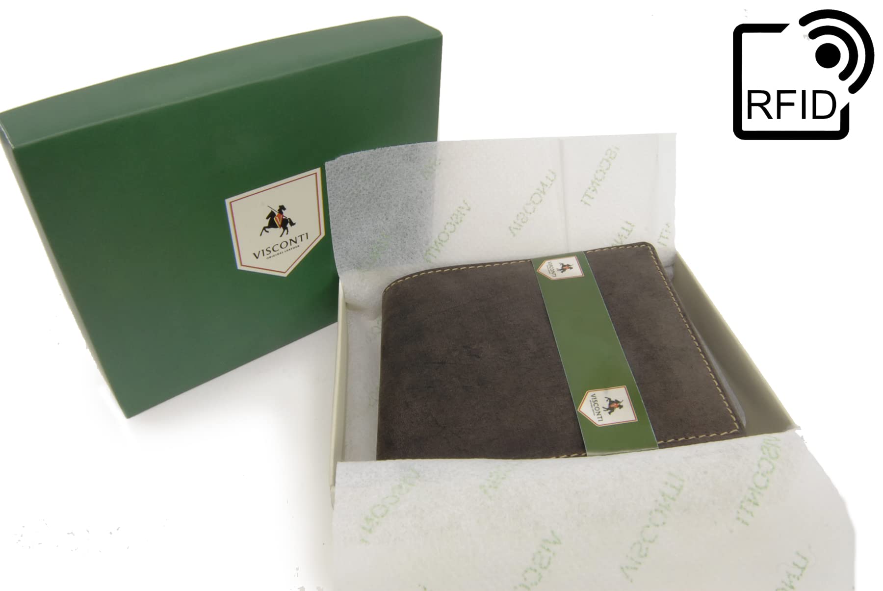 Visconti 707 Shield portefeuille homme cuir marron foncé RFID