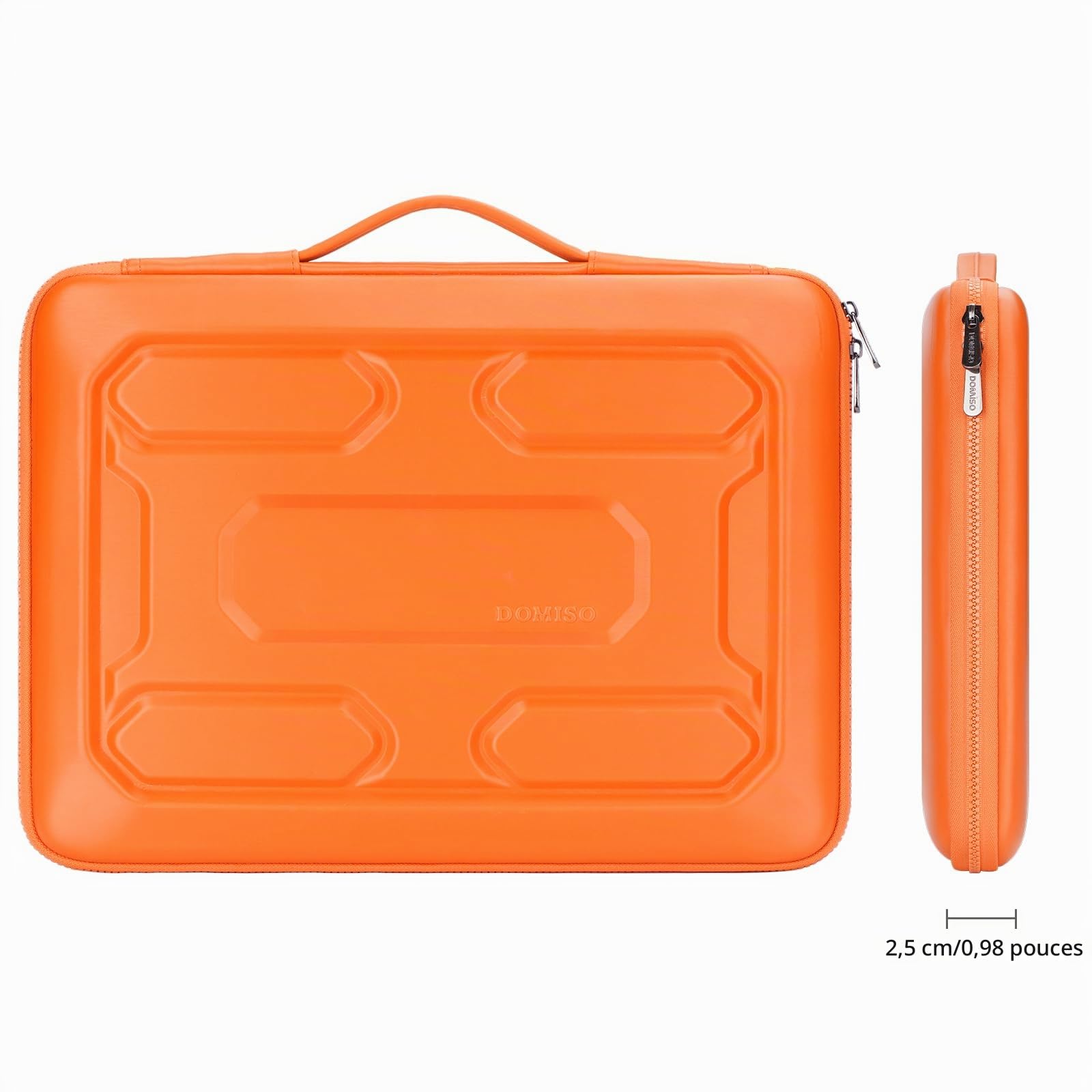 DOMISO 17,3 Pouces Housse PC Portable EVA Orange Antichoc