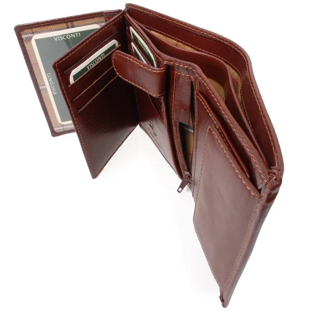 Visconti MZ3 Milan portefeuille homme cuir marron RFID