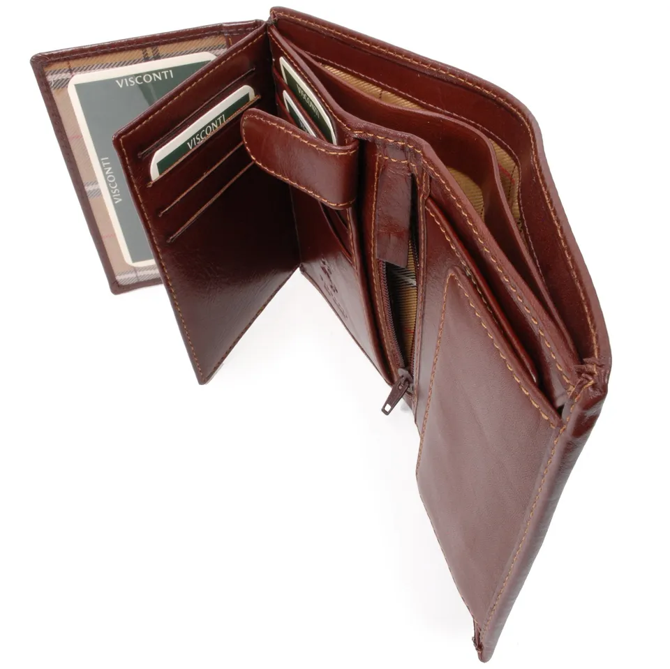 Visconti MZ3 Milan portefeuille homme cuir marron RFID