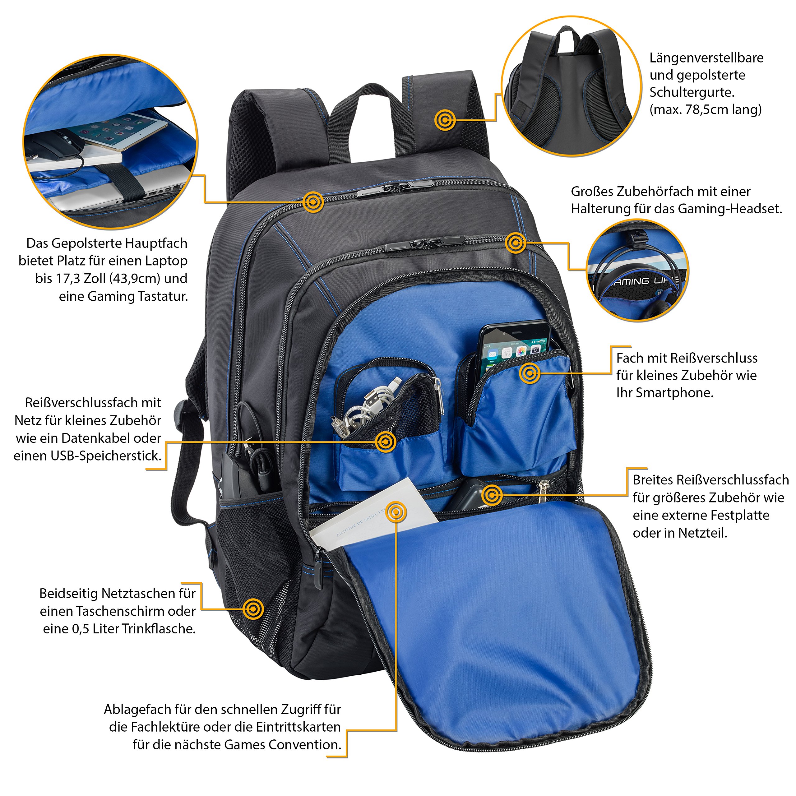 Pedea First One sac à dos 17,3 pouces gaming